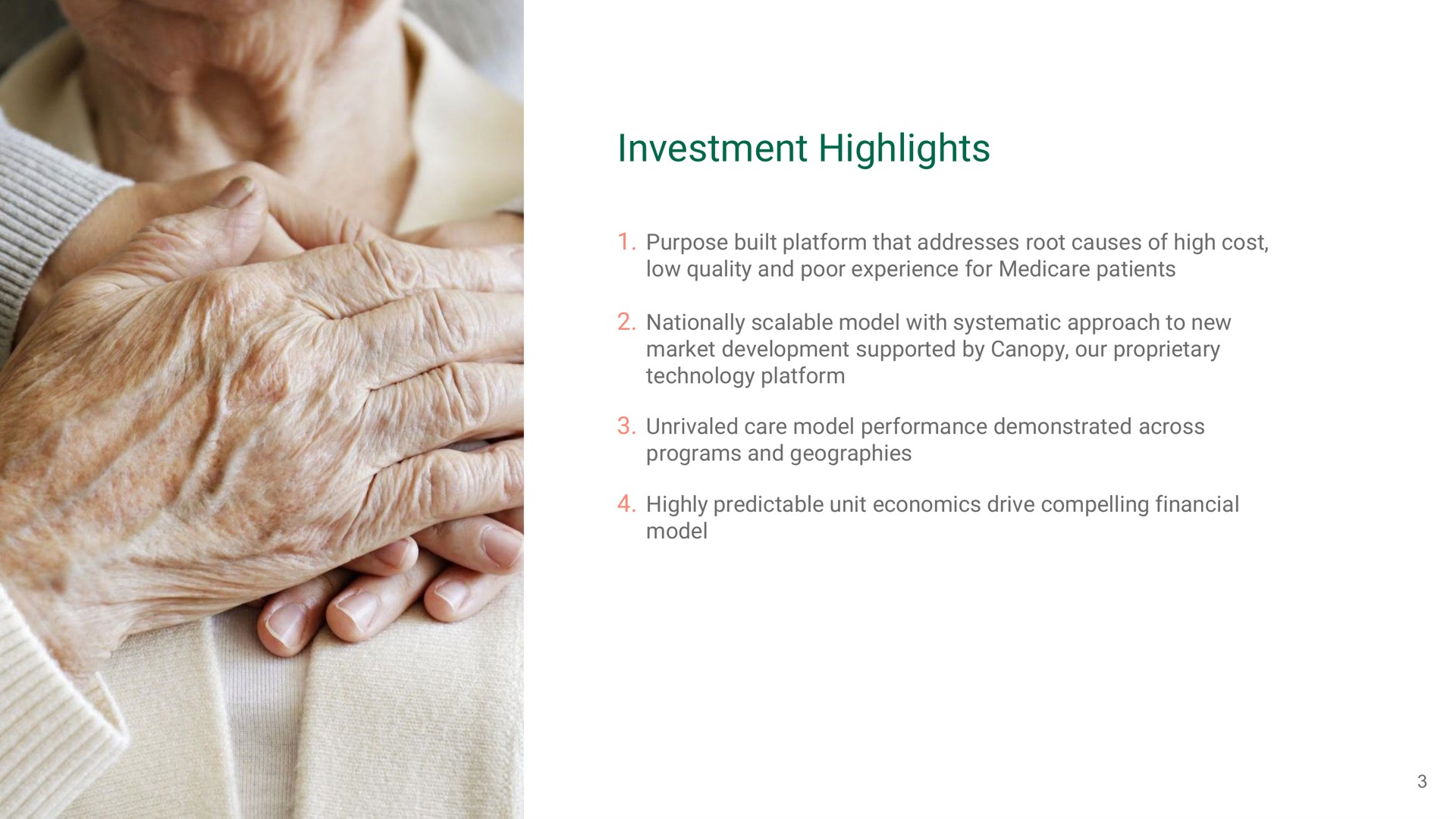 investment highlights | Oak Street Health