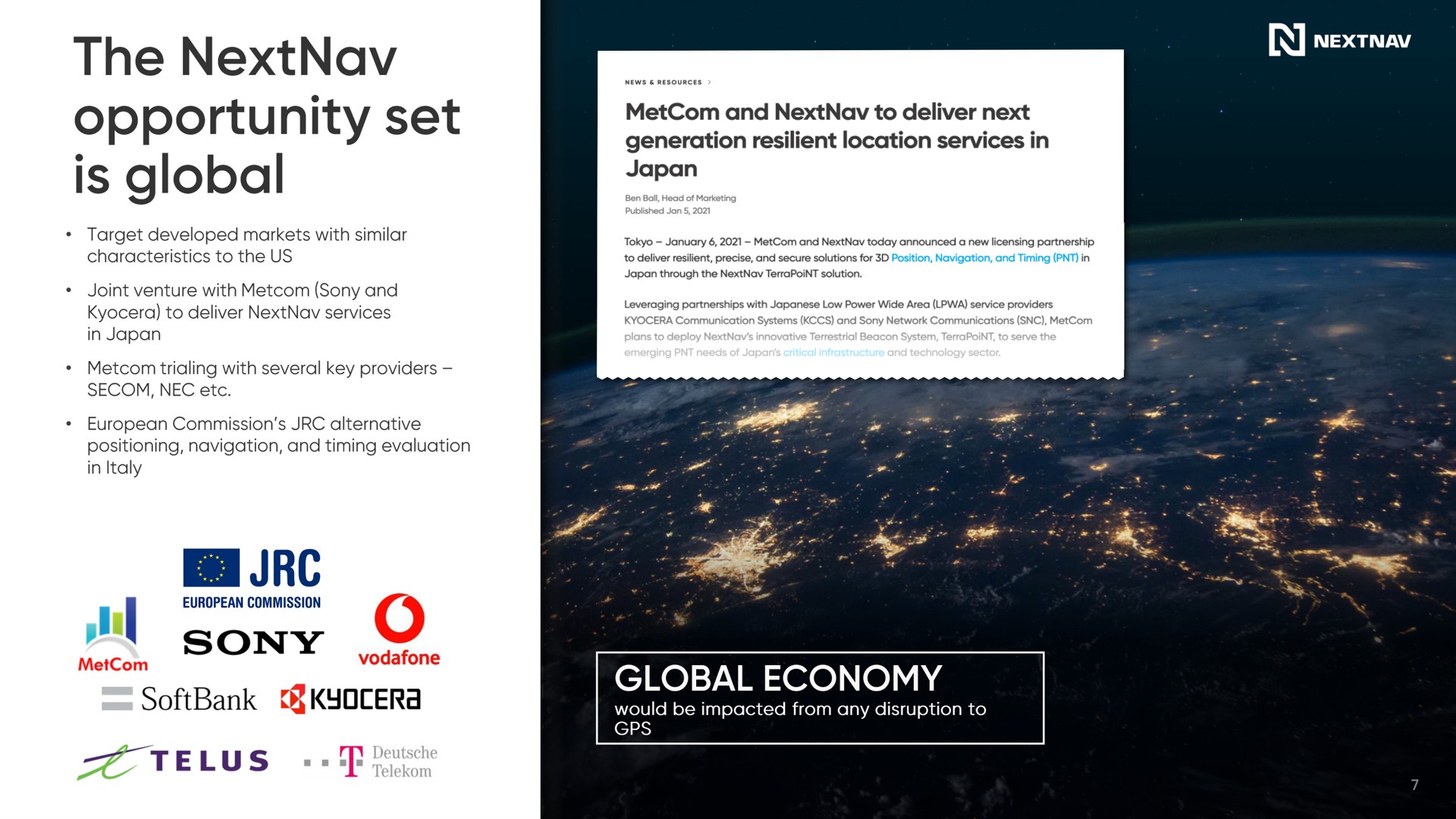 the opportunity set is global | NextNav
