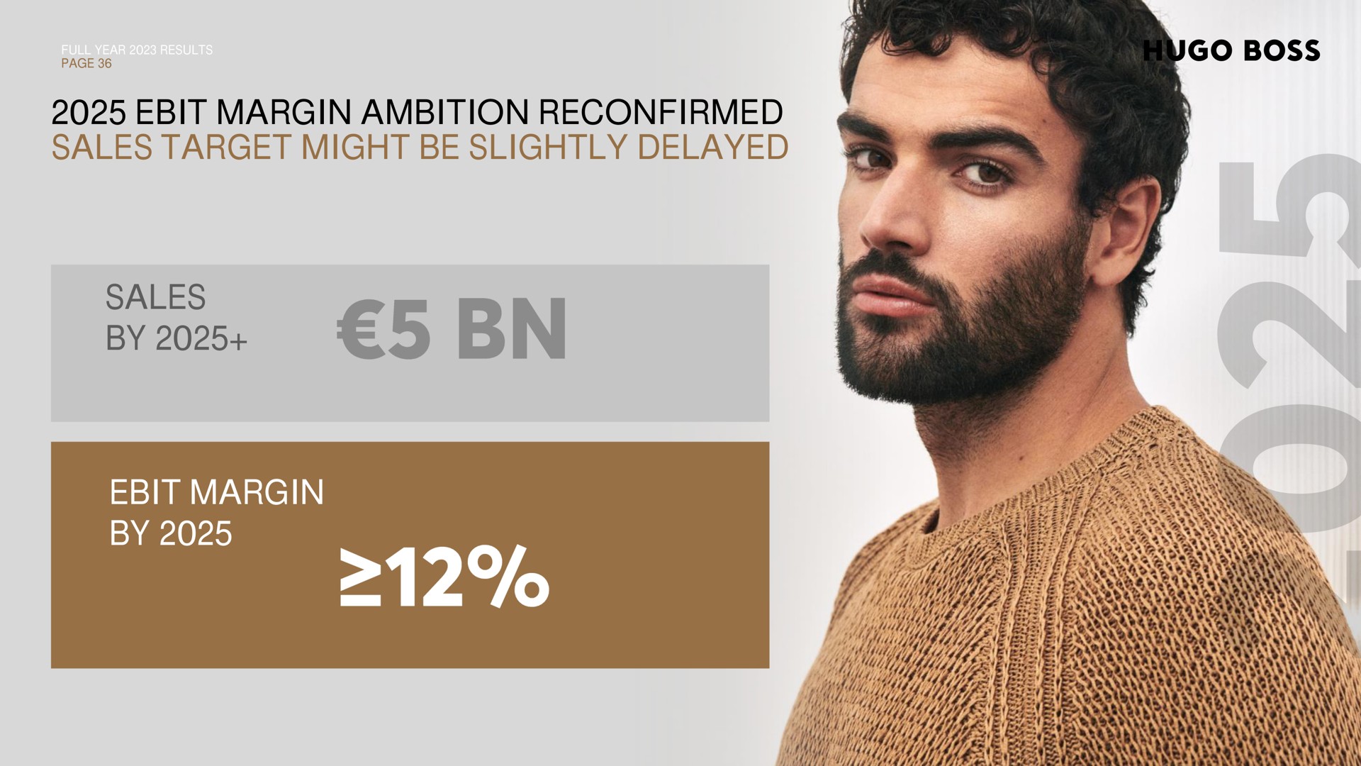 margin ambition reconfirmed sales target might be slightly delayed sales by margin by a boss we | Hugo Boss
