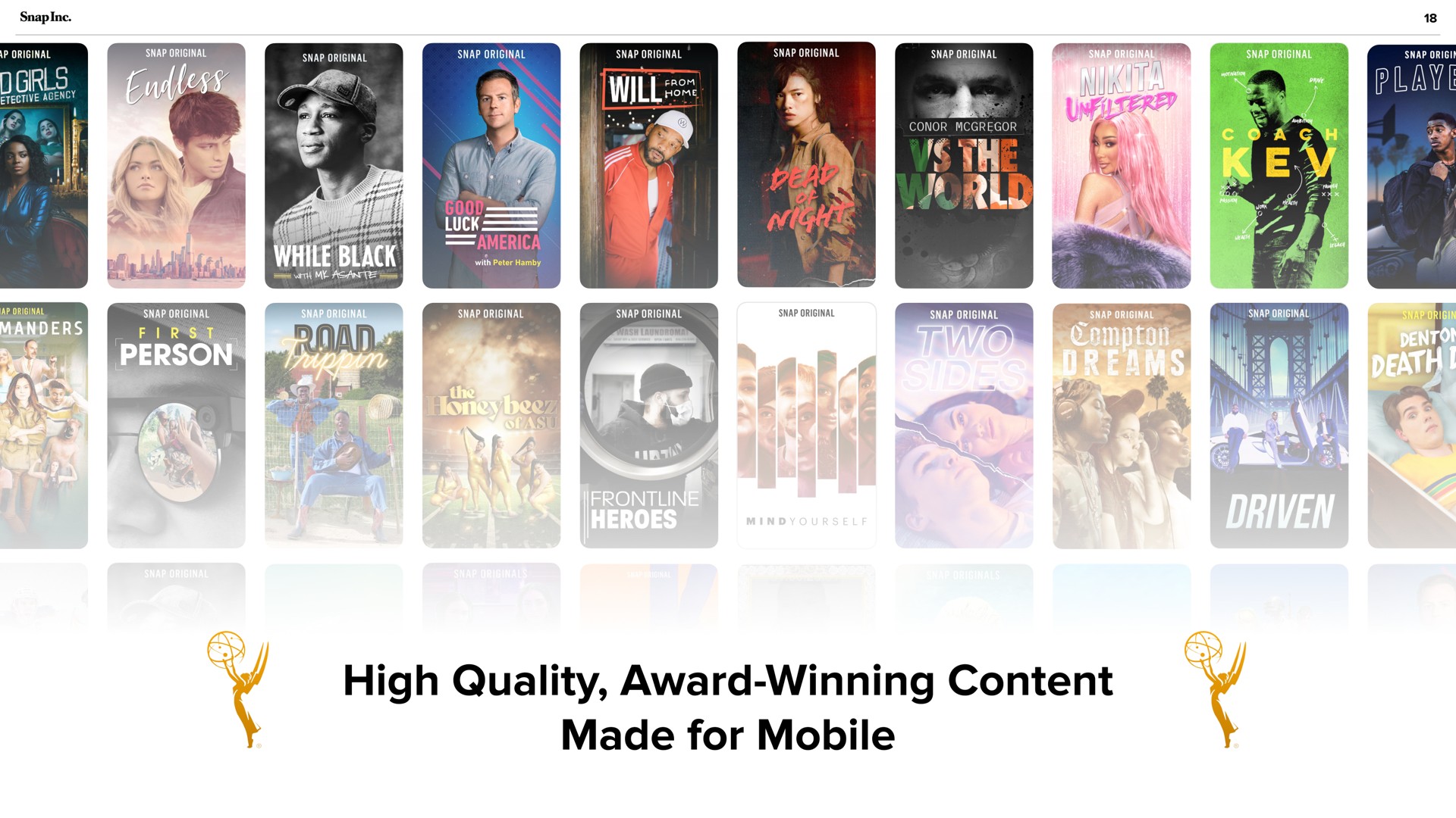 high quality award winning content made for mobile | Snap Inc