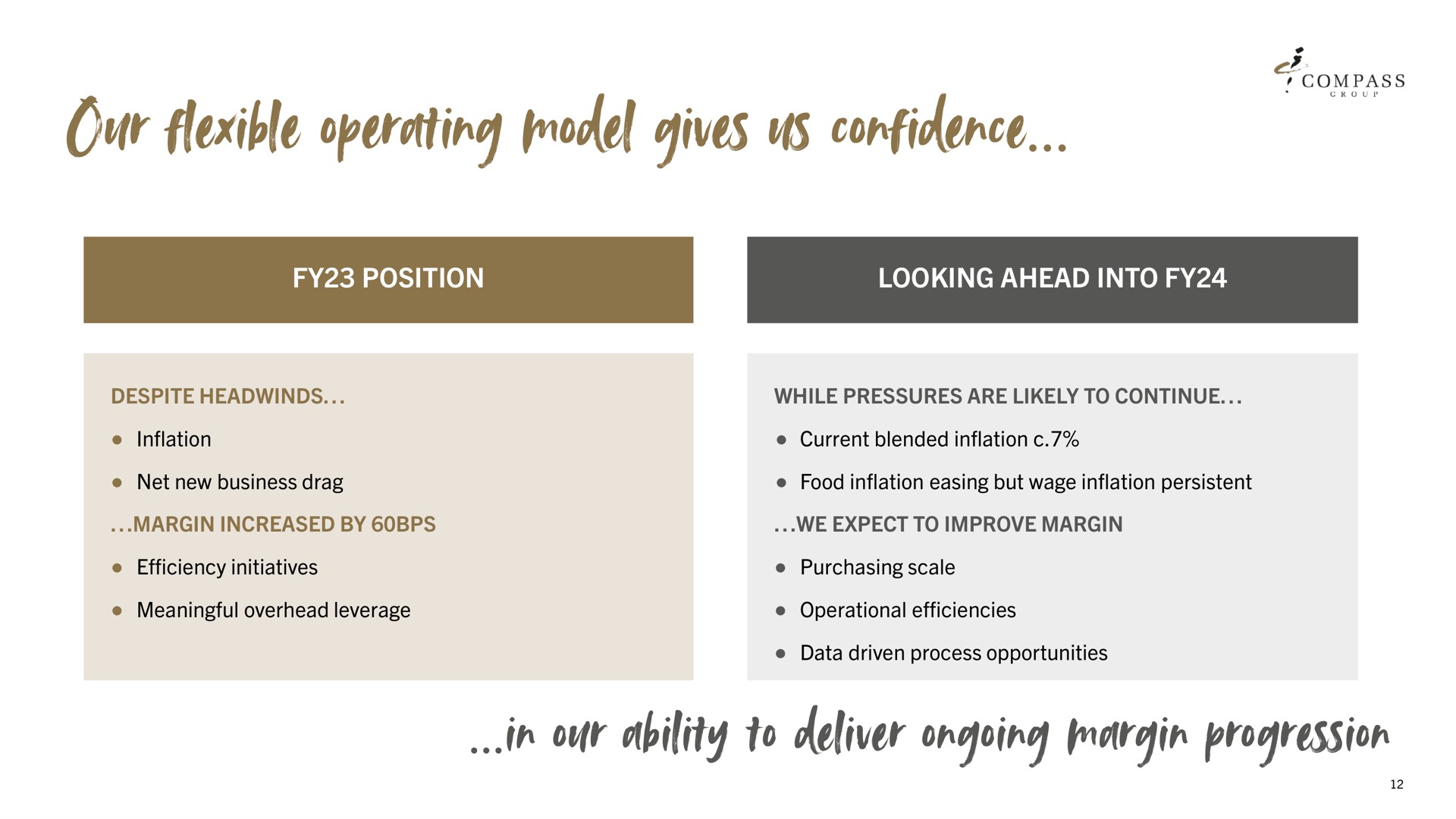 our flexible operating model gives us confidence rode | Compass Group