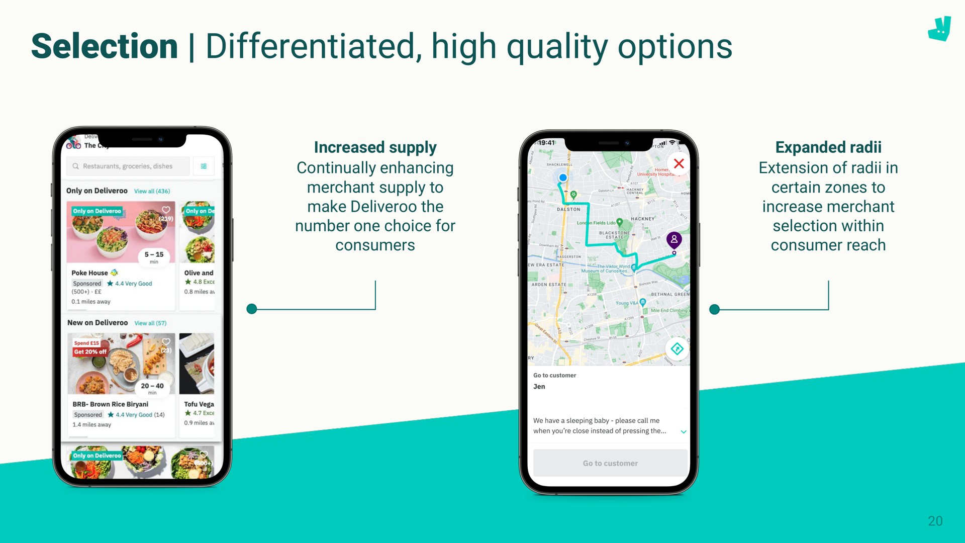 selection differentiated high quality options | Deliveroo