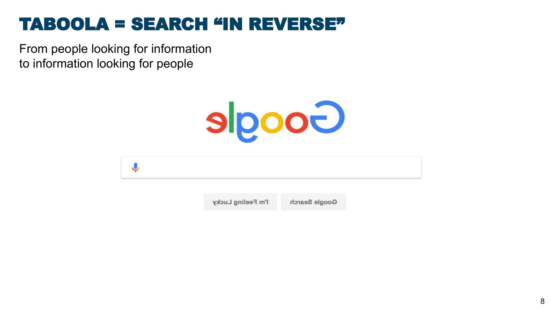 search in reverse | Taboola