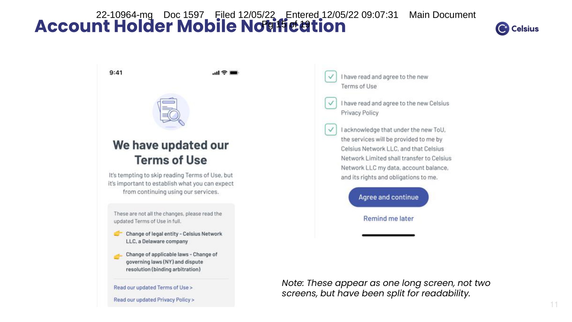 account holder mobile notification | Celsius Network