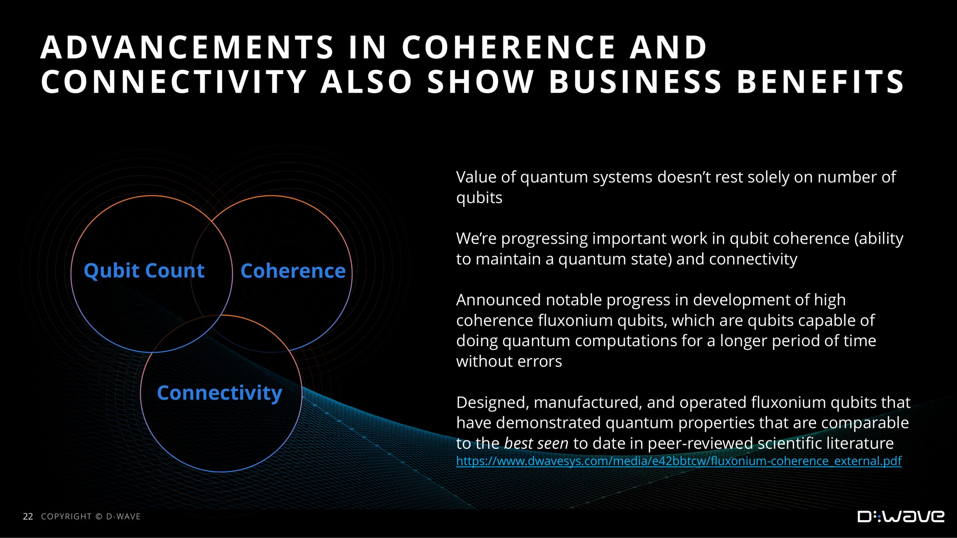 advancements in coherence and connectivity also show business benefits | D-Wave