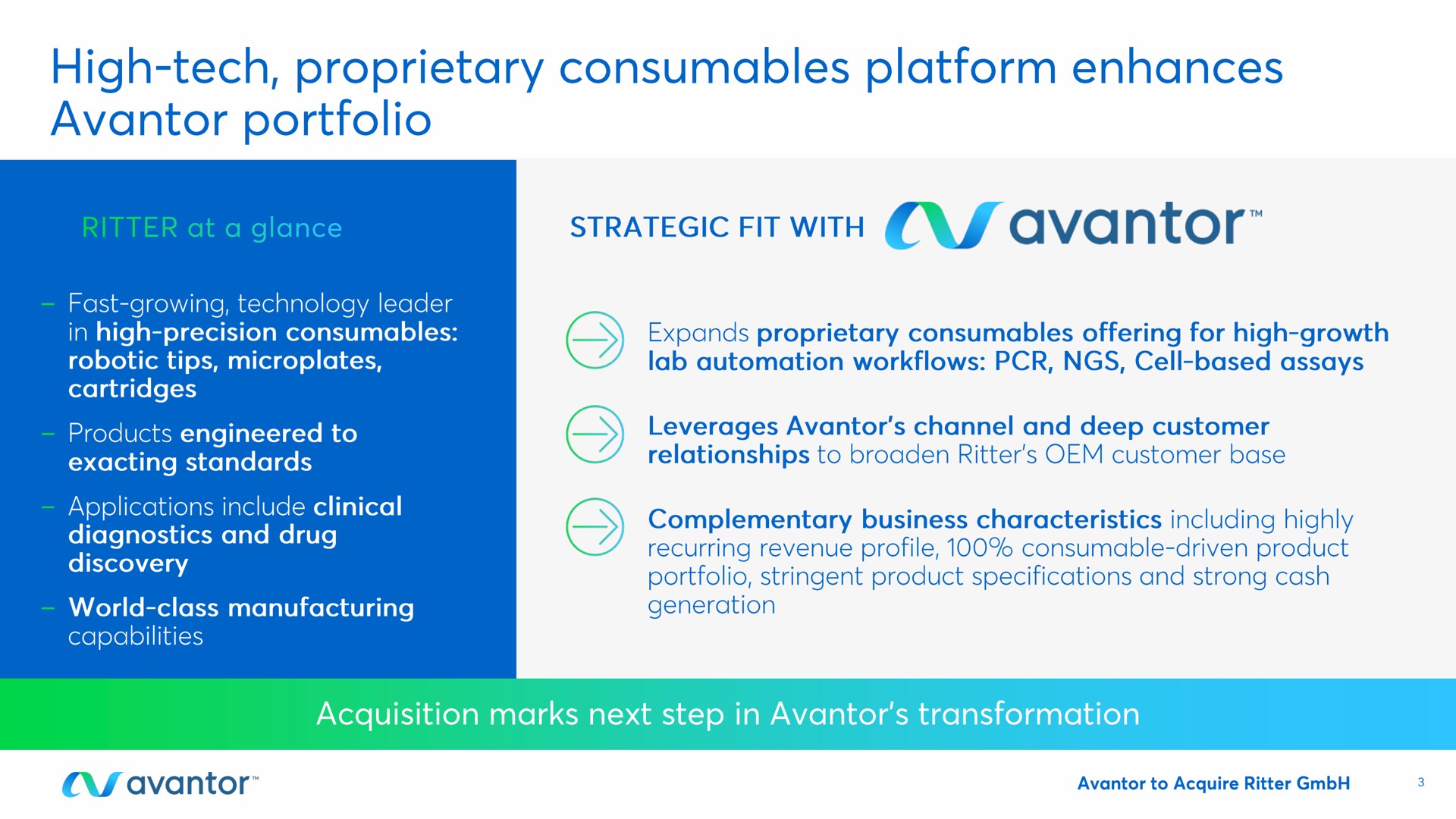 high tech proprietary platform enhances portfolio strategic | Avantor