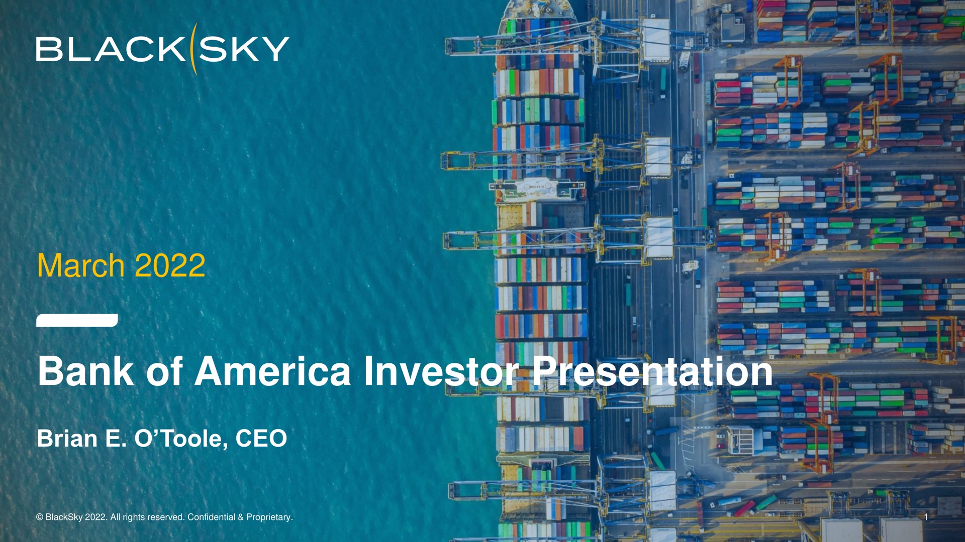 march bank of investor presentation black sky | BlackSky