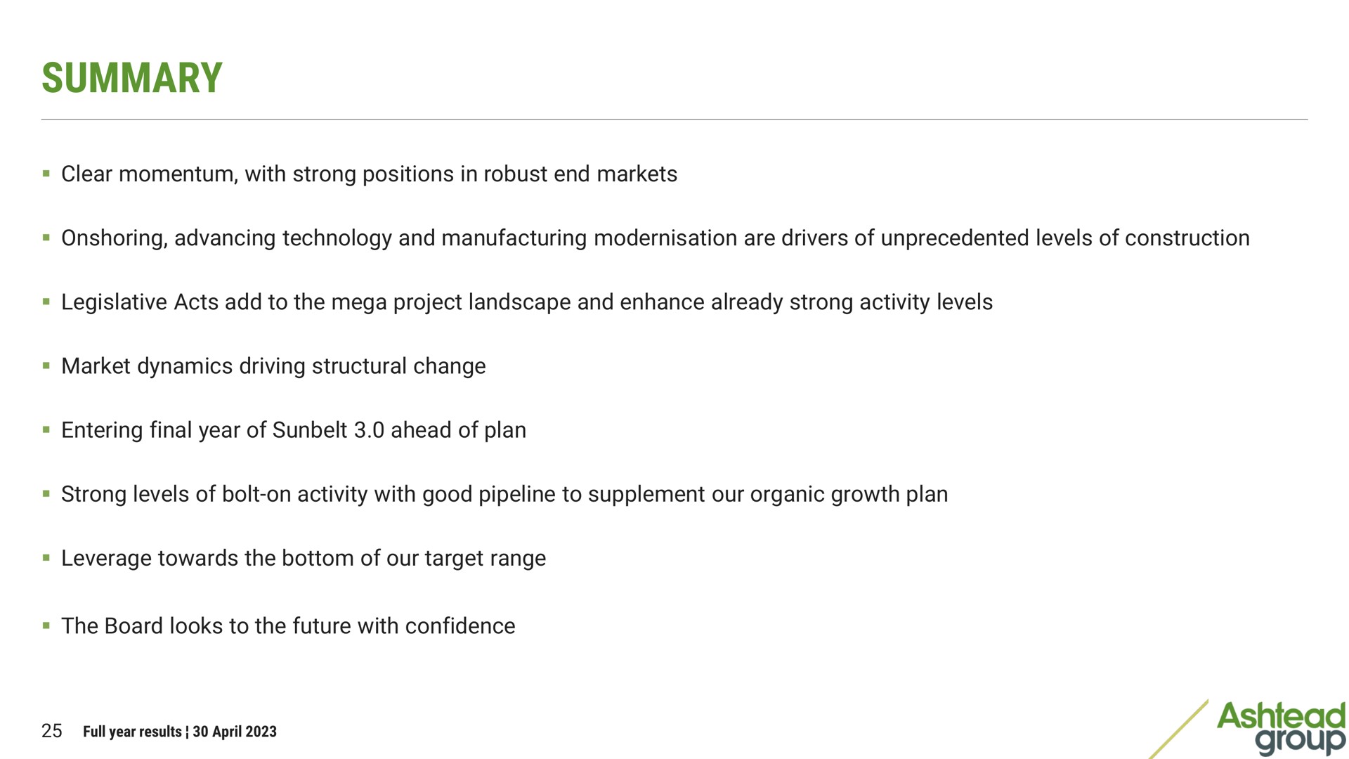 summary | Ashtead Group