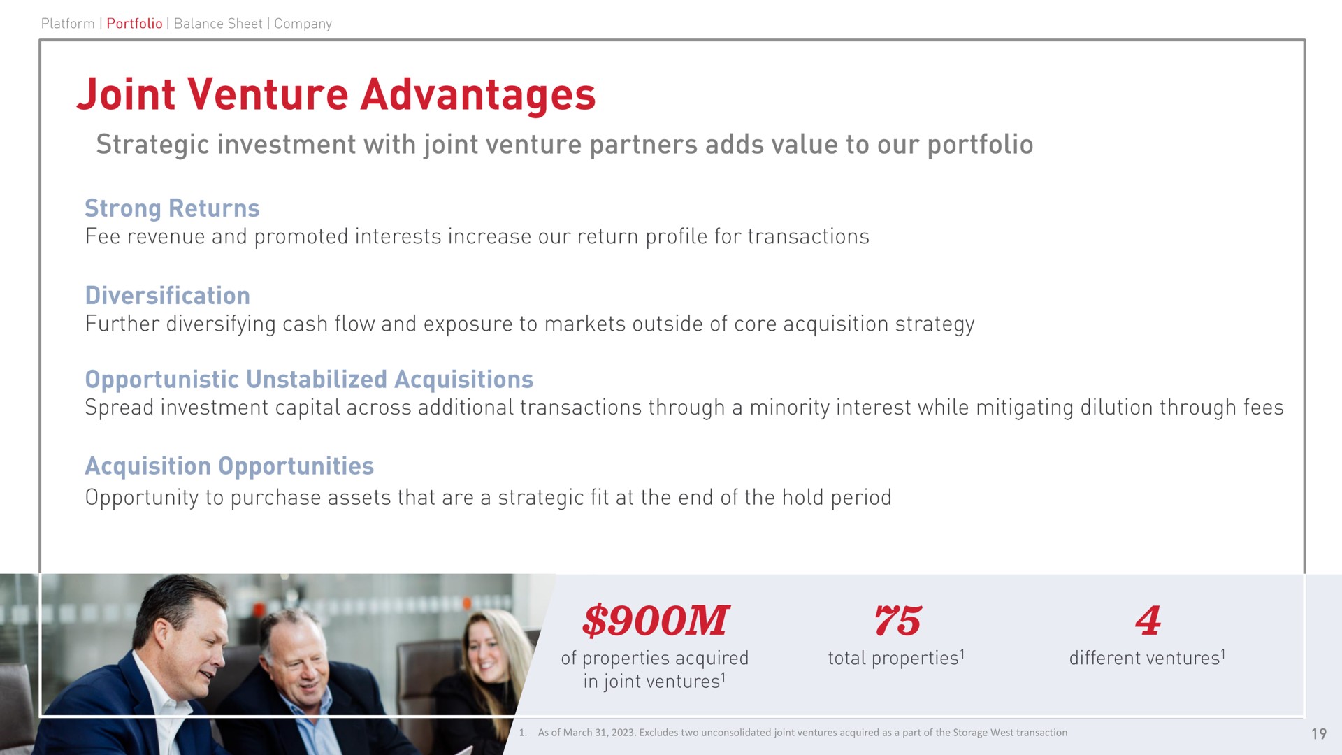 joint venture advantages i | CubeSmart