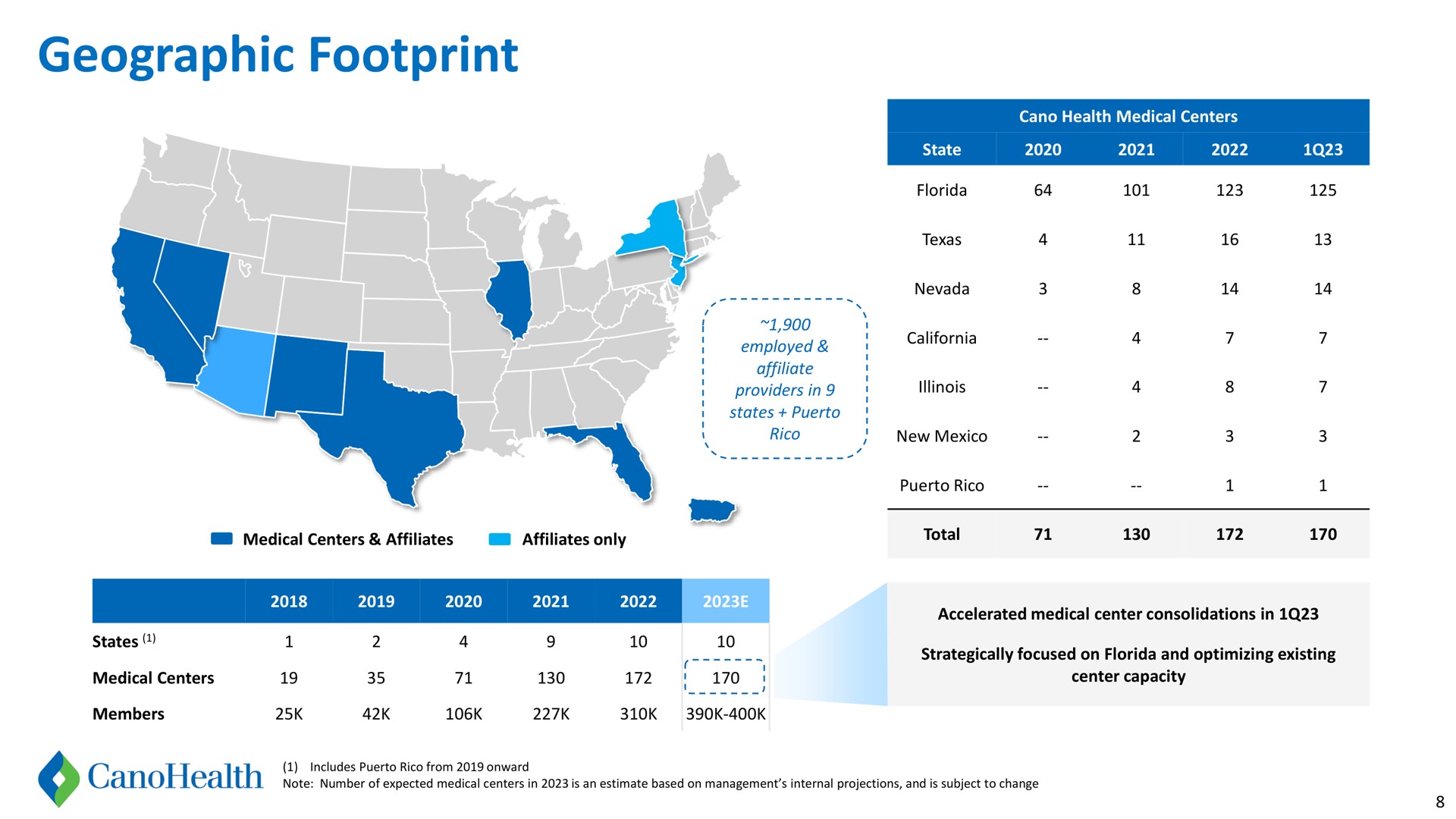 geographic footprint | Cano Health