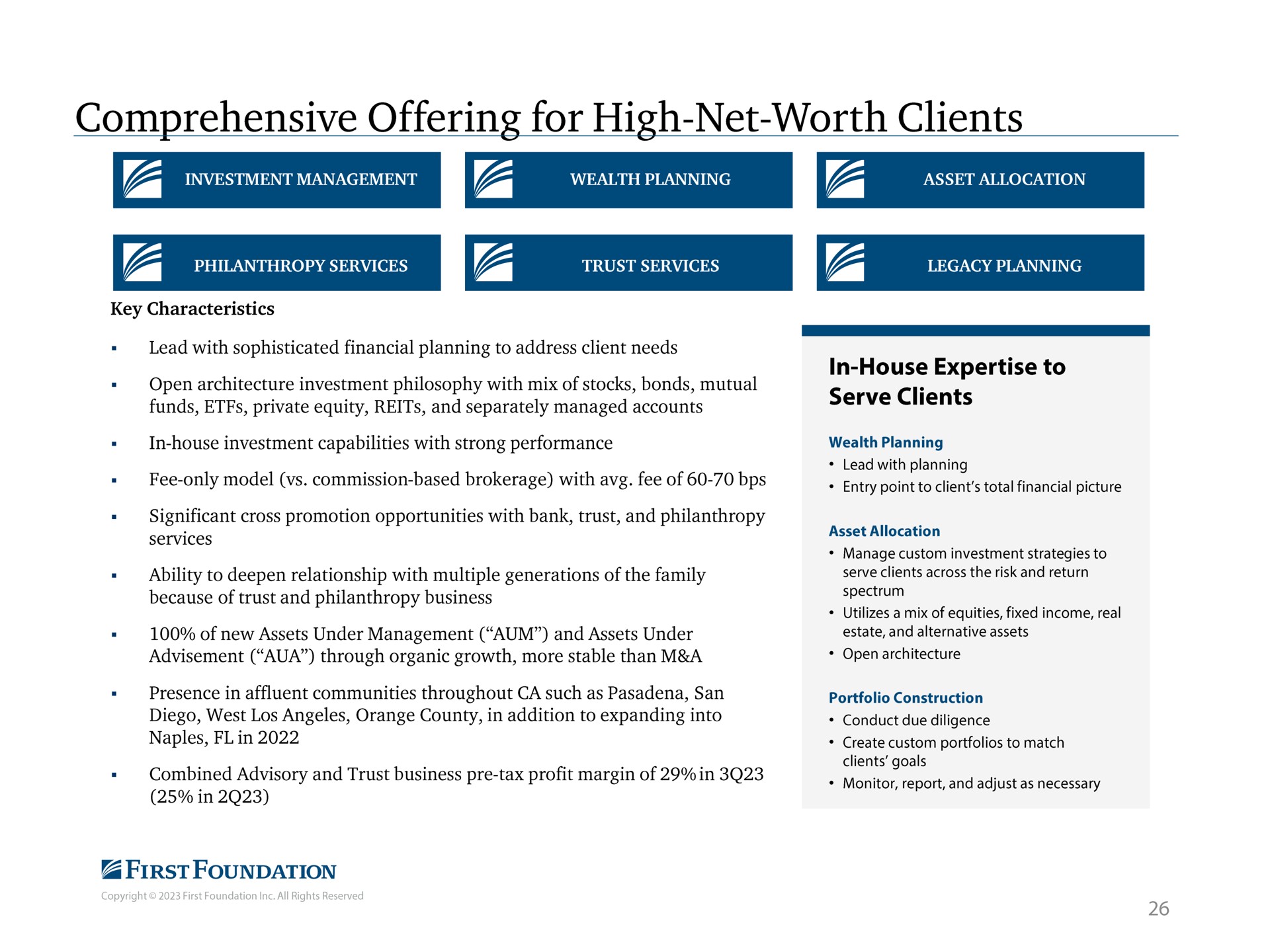 comprehensive offering for high net worth clients | First Foundation