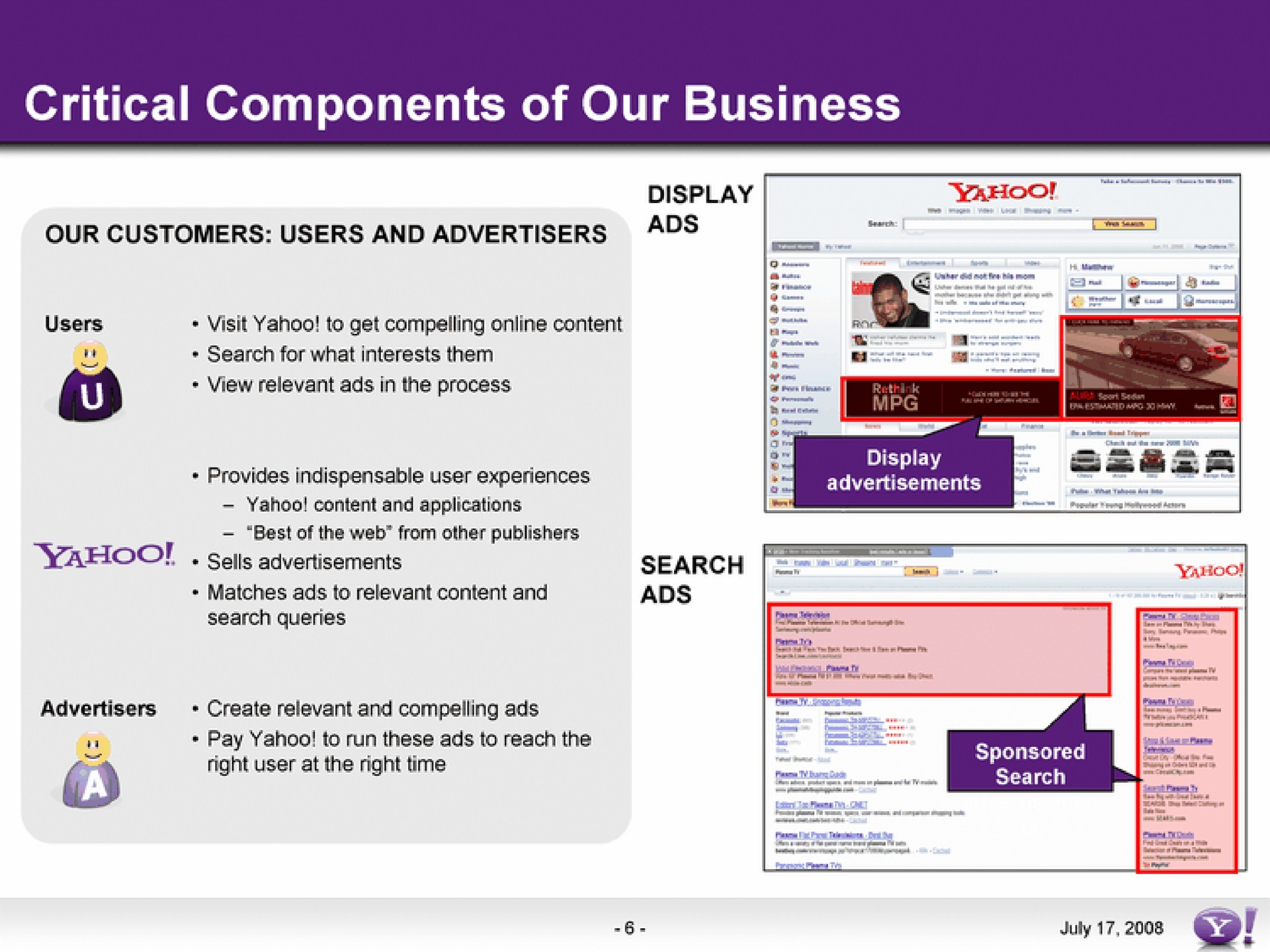 critical components of our business | Yahoo