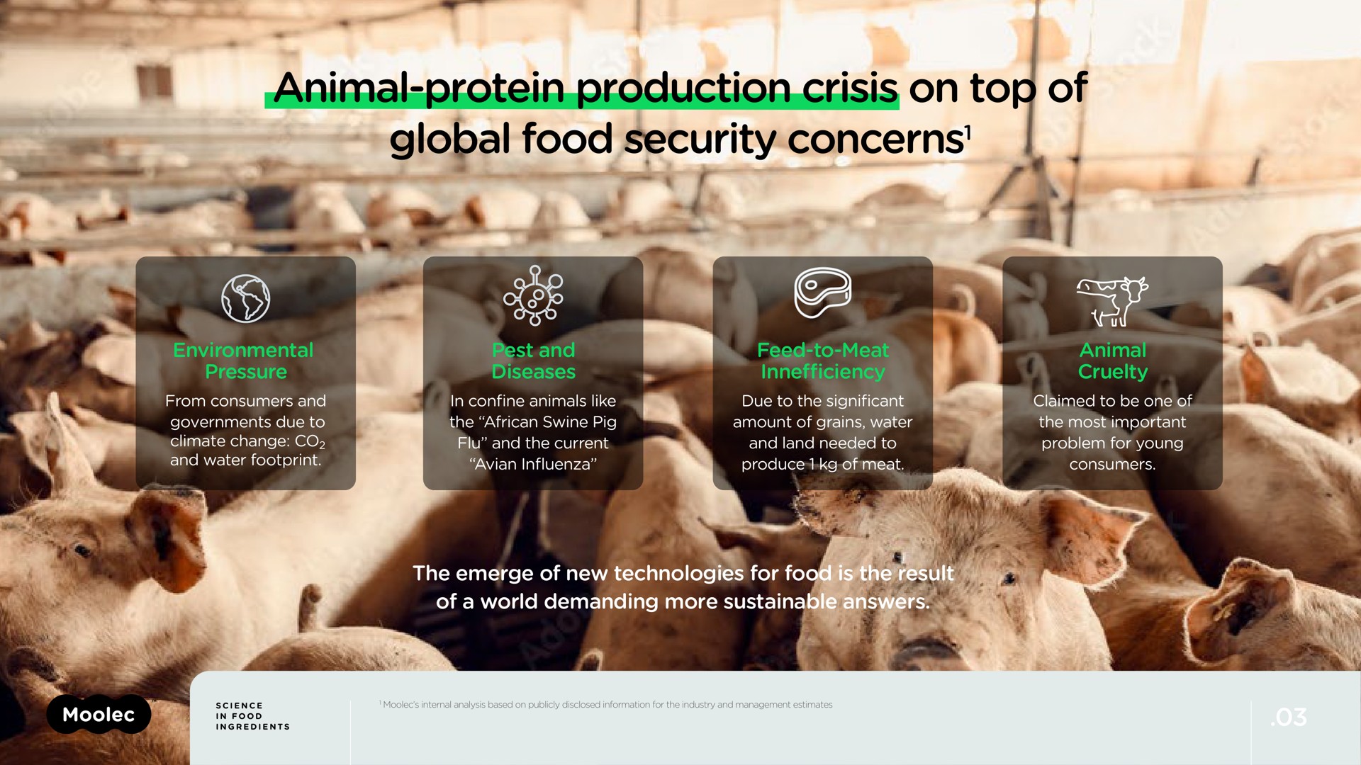 animal protein production crisis on top of global food security concerns protein concerns | Moolec Science