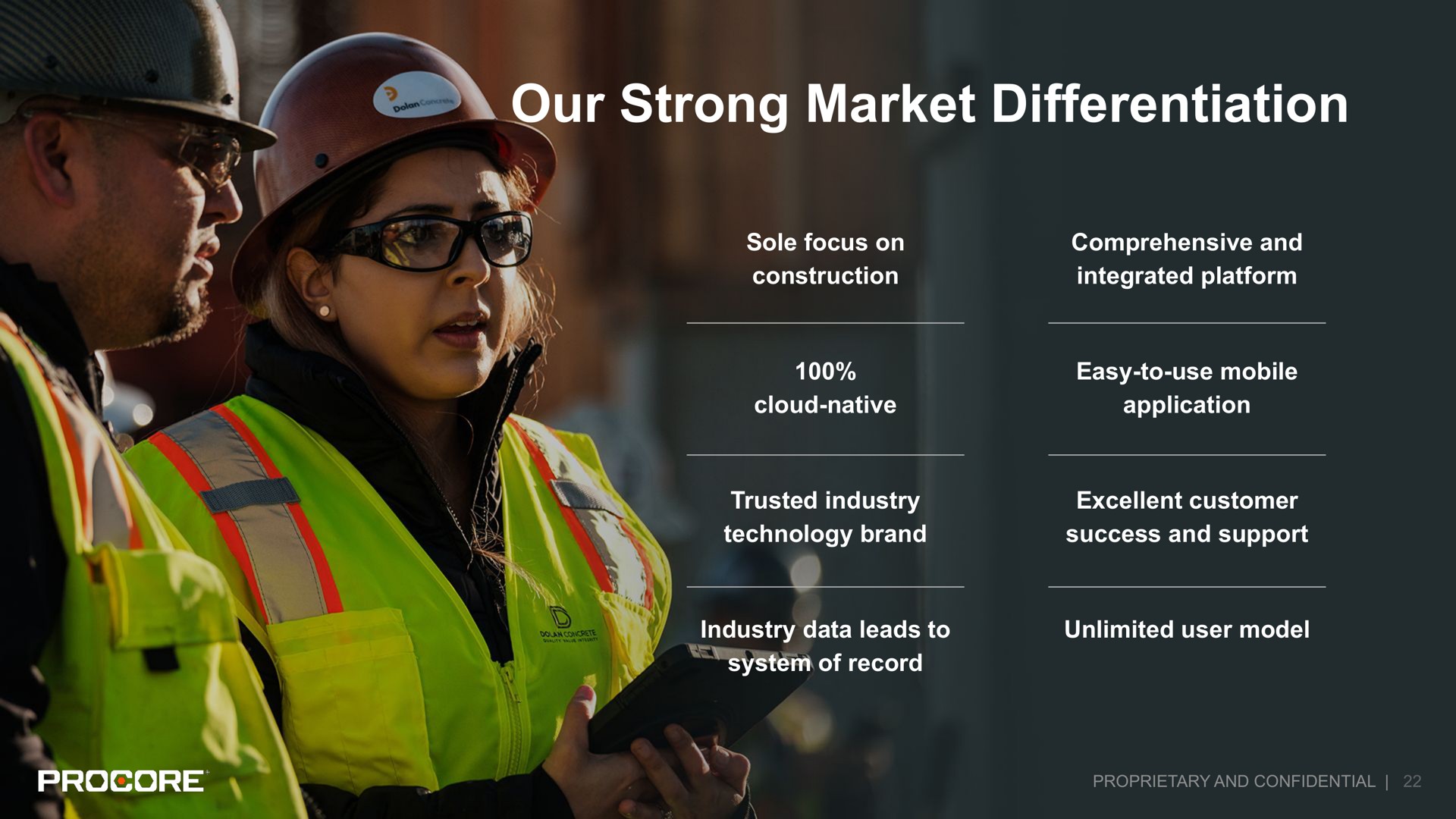 our strong market differentiation | Procore