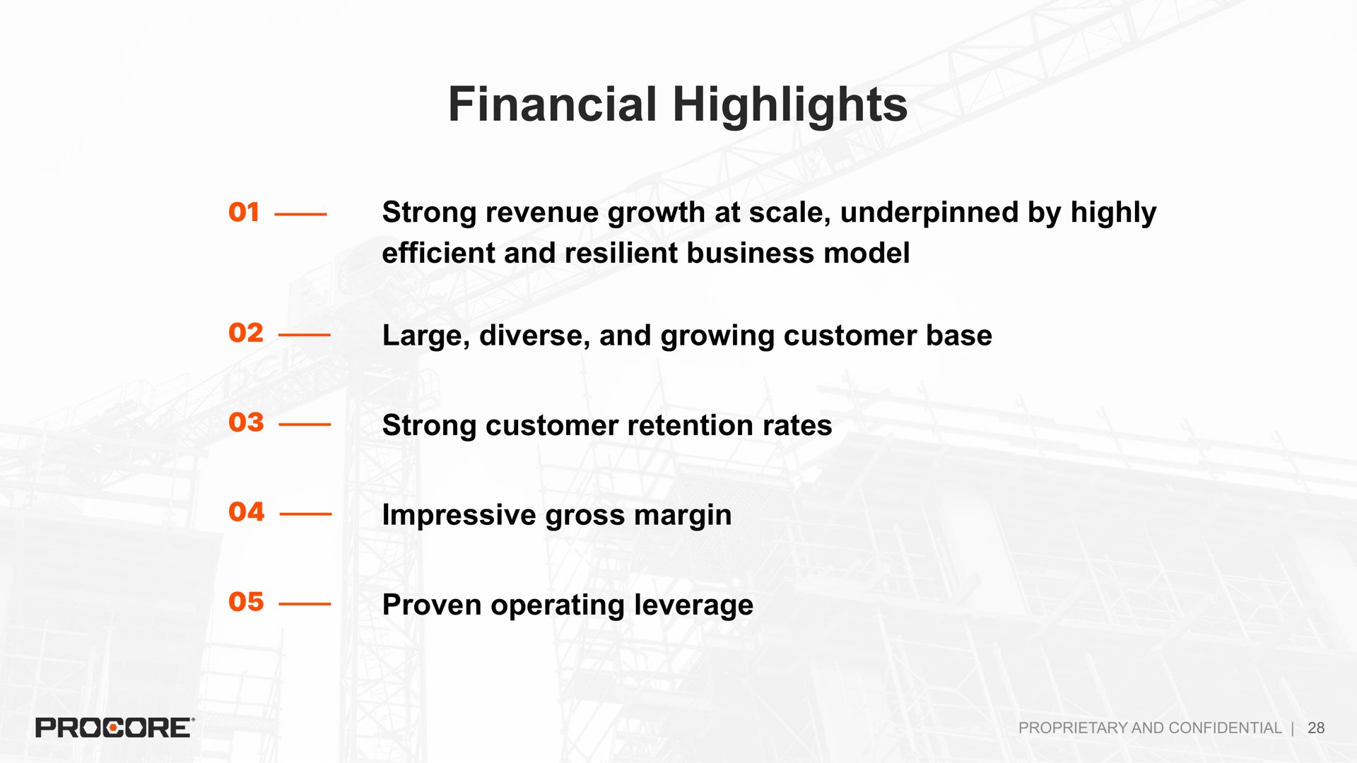 financial highlights | Procore