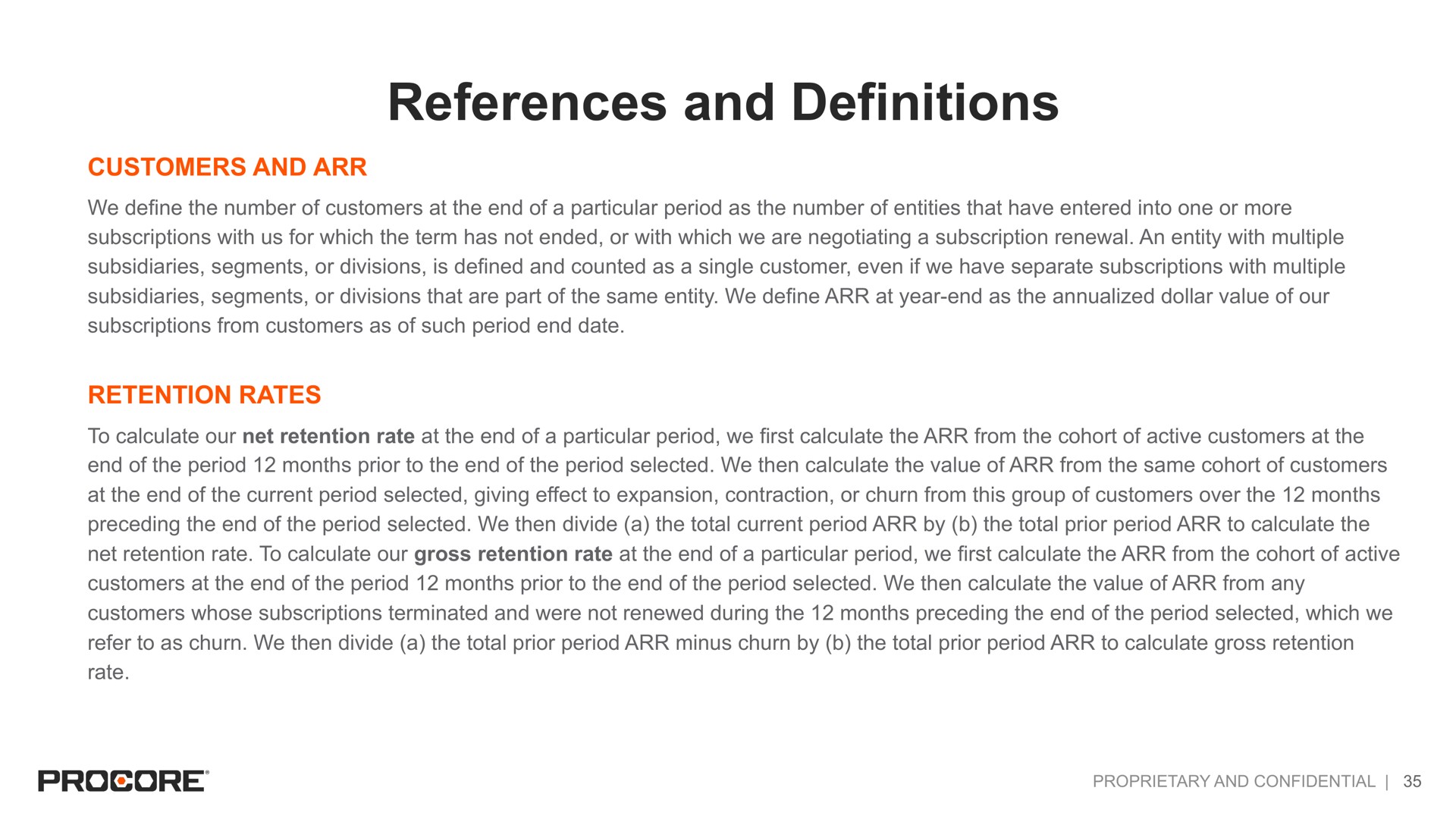 references and definitions | Procore