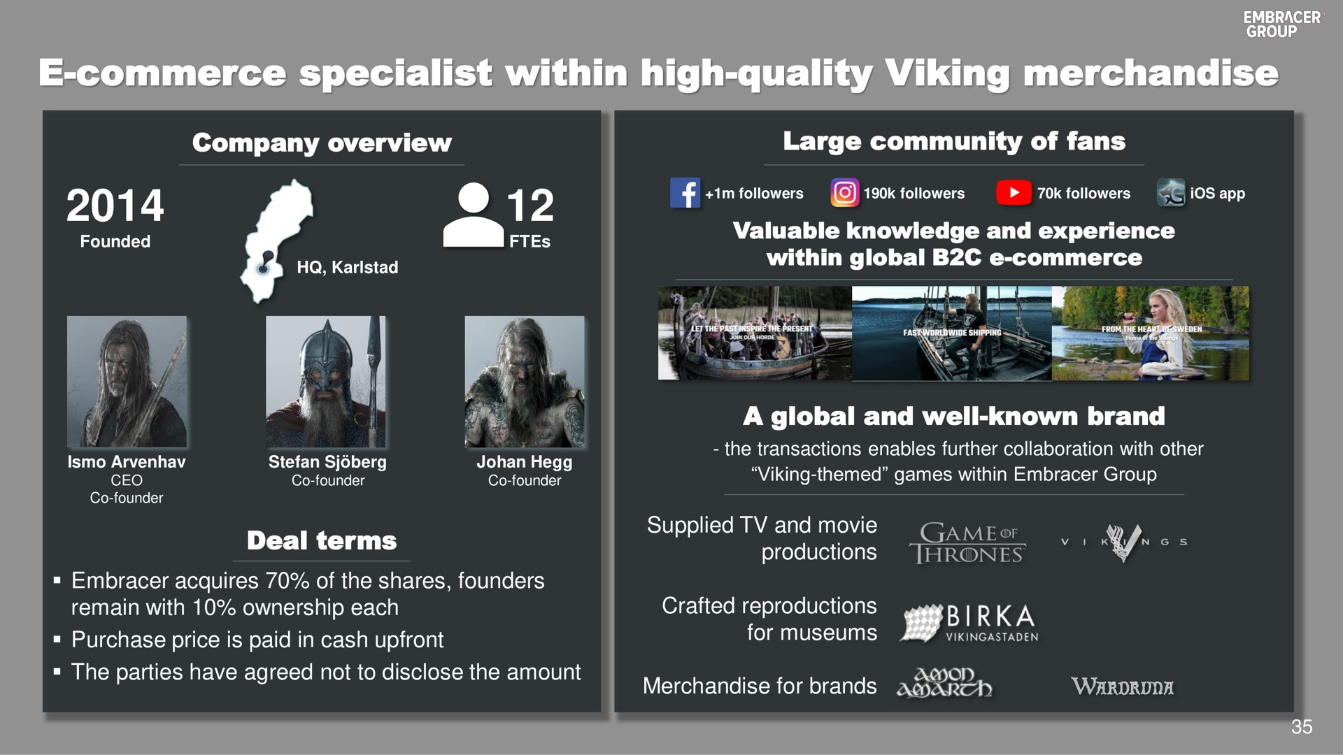 commerce specialist within high quality viking merchandise | Embracer Group