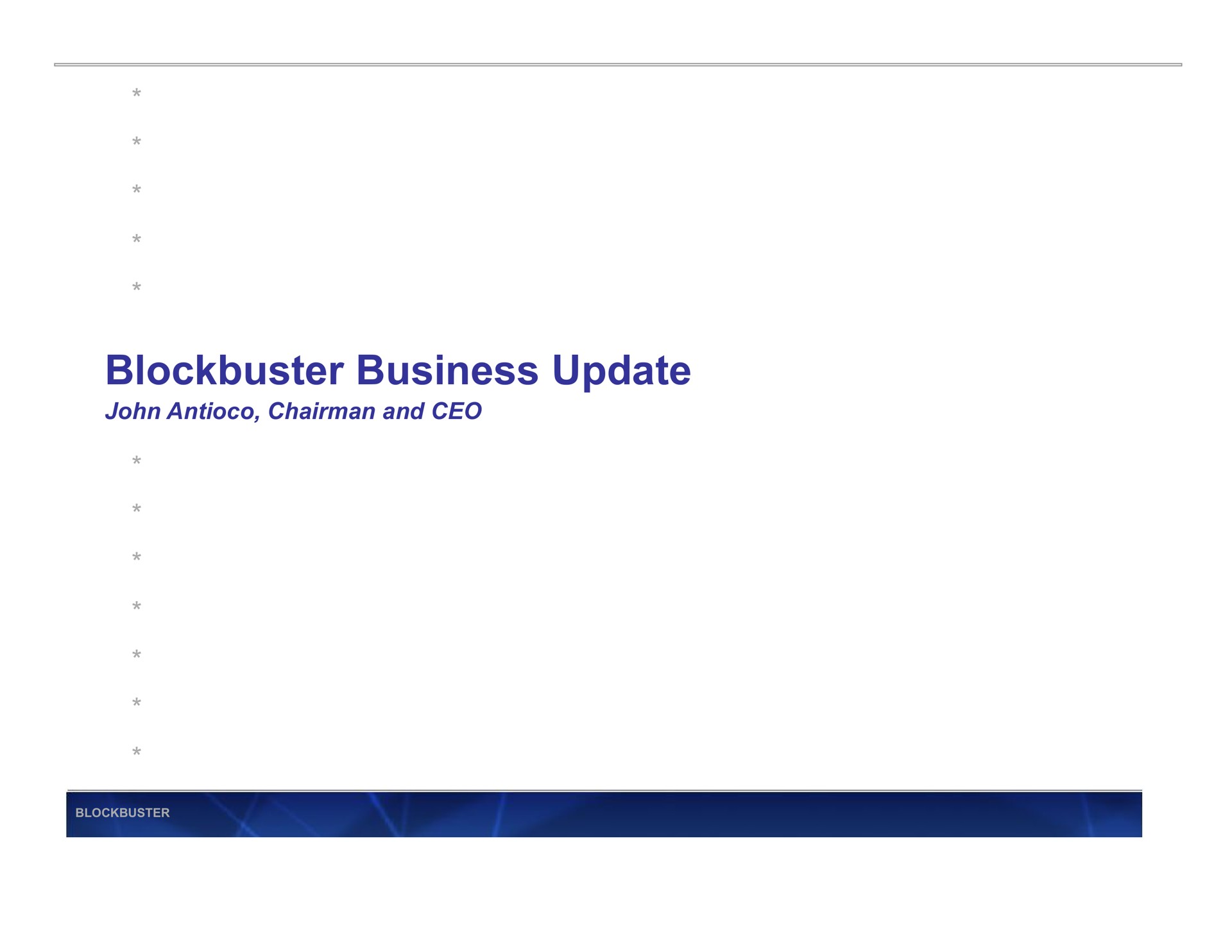 blockbuster business update | Blockbuster Video