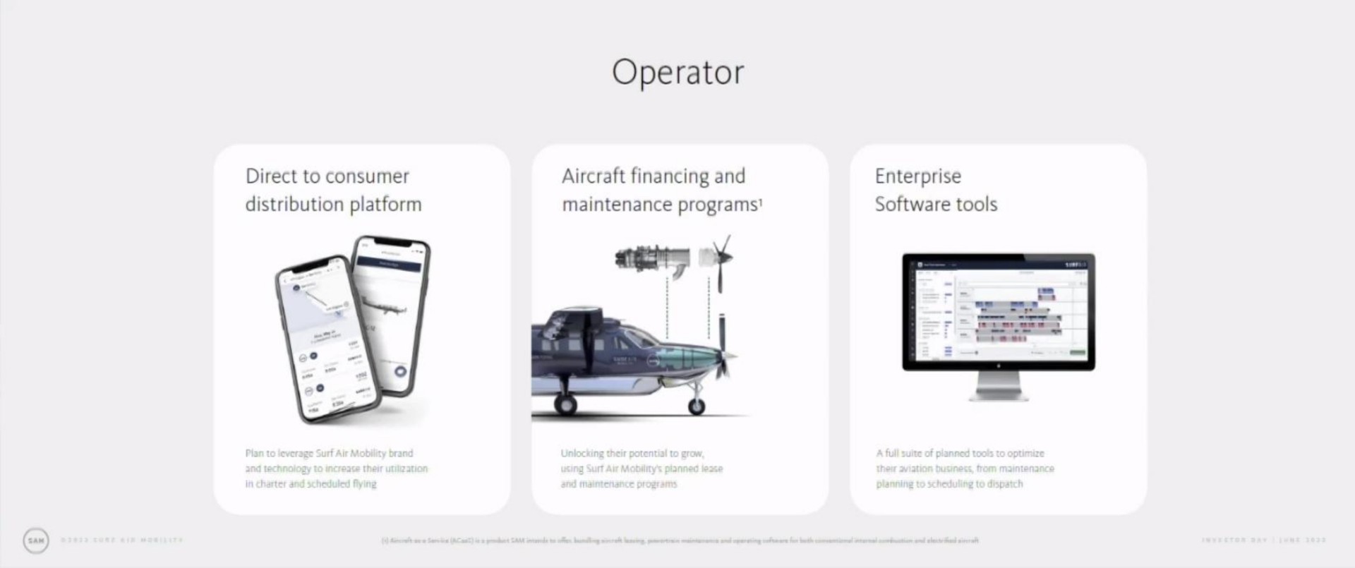 operator direct to consumer distribution platform enterprise tools aircraft financing and maintenance programs | Surf Air