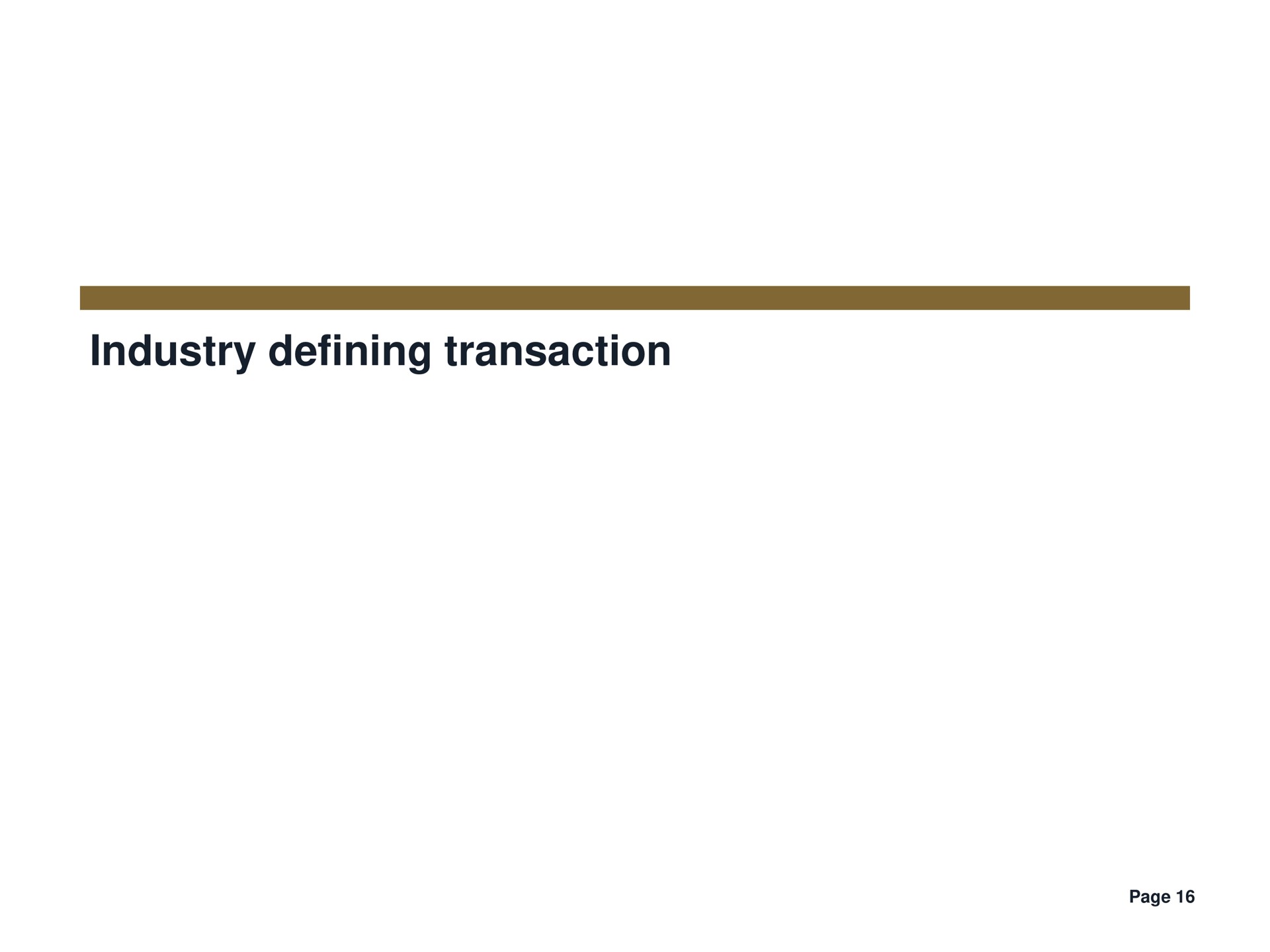 industry defining transaction | LSE
