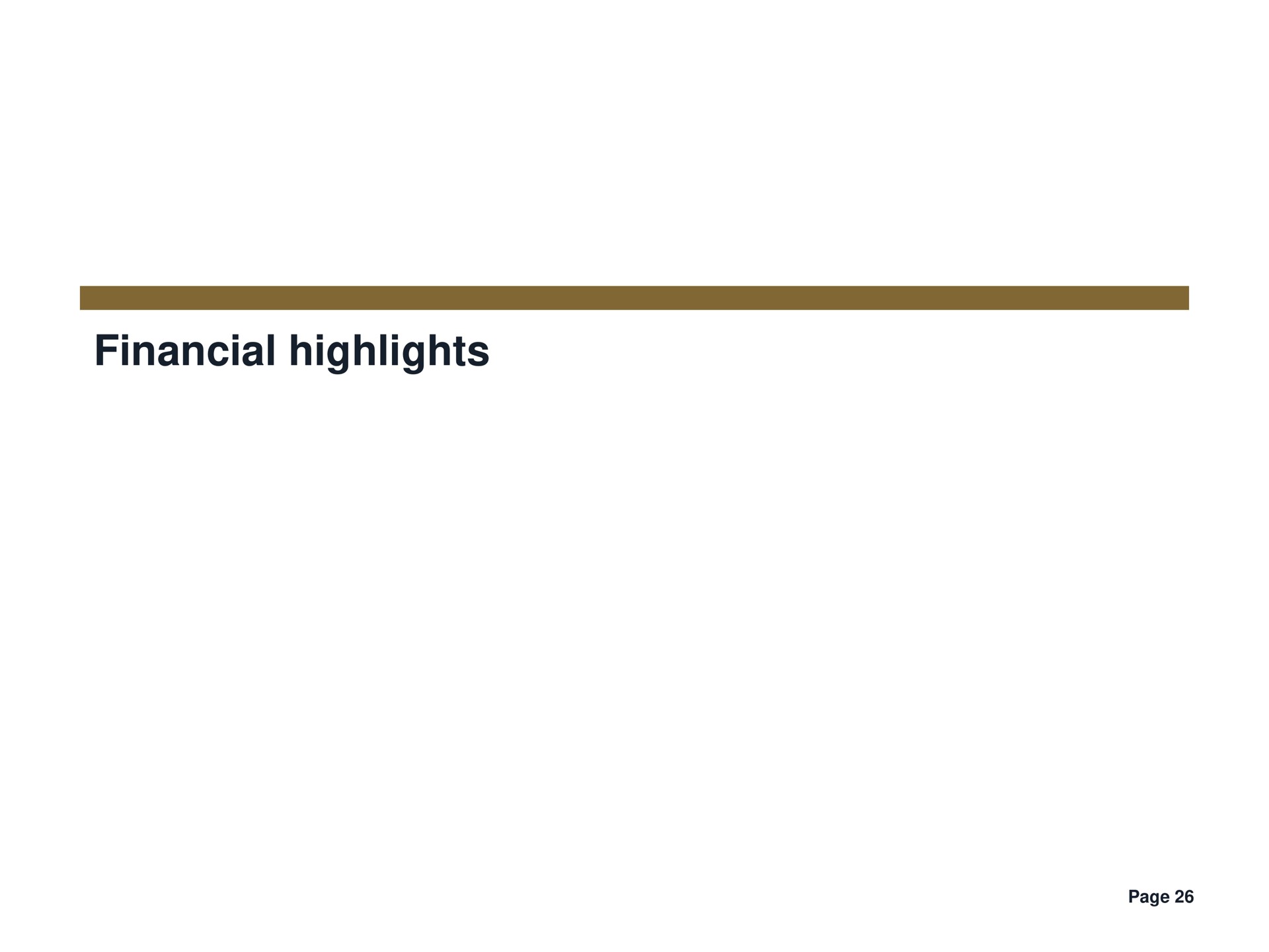 financial highlights | LSE
