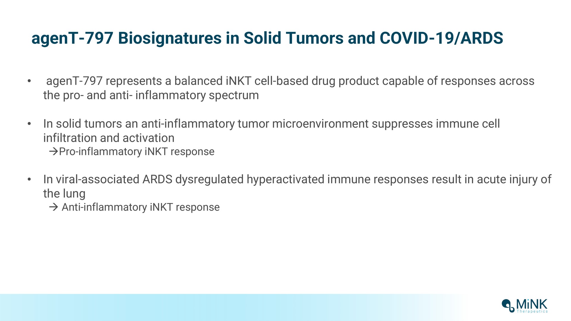 agent in solid tumors and covid mink | Mink Therapeutics