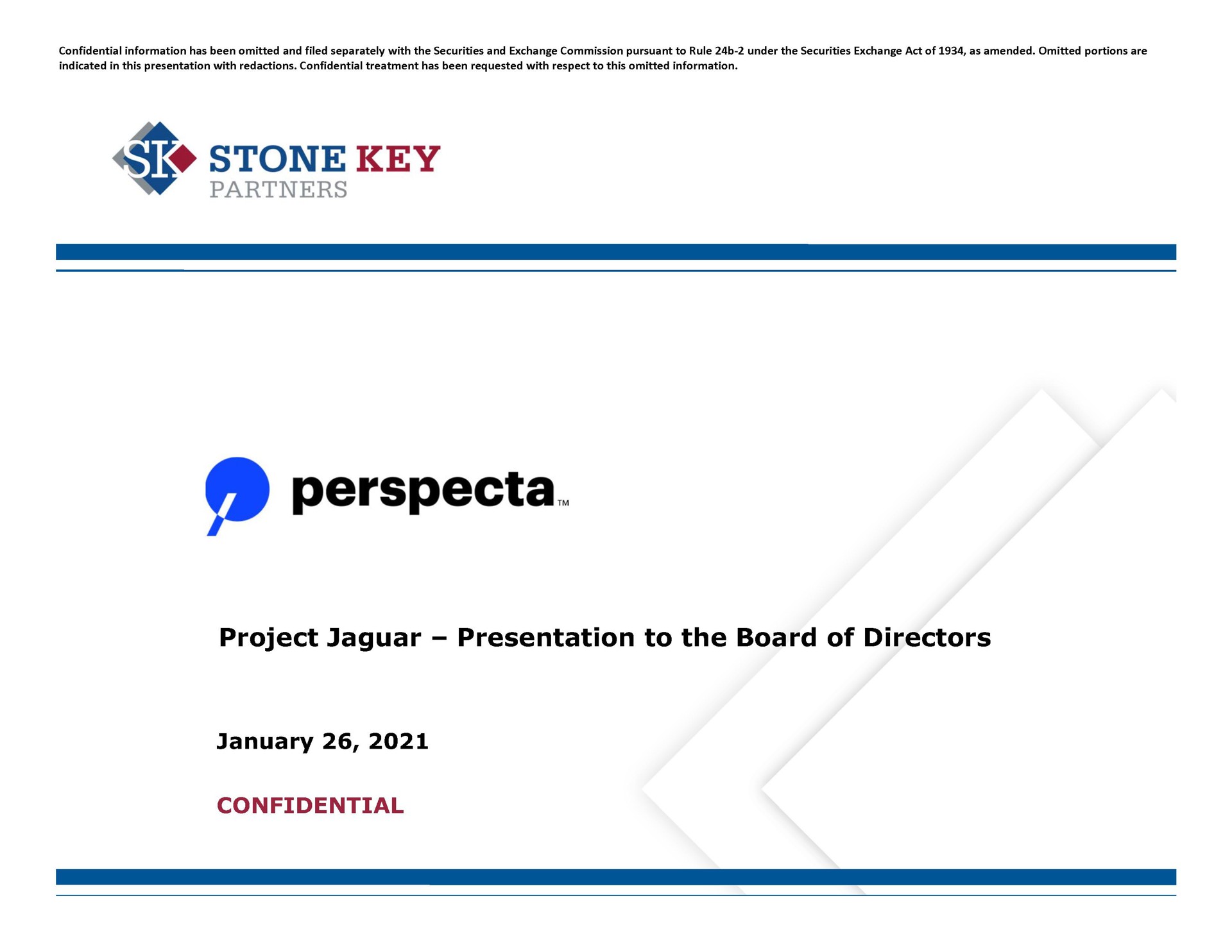 stone key partners project jaguar presentation to the board of directors confidential | Stone Key Partners