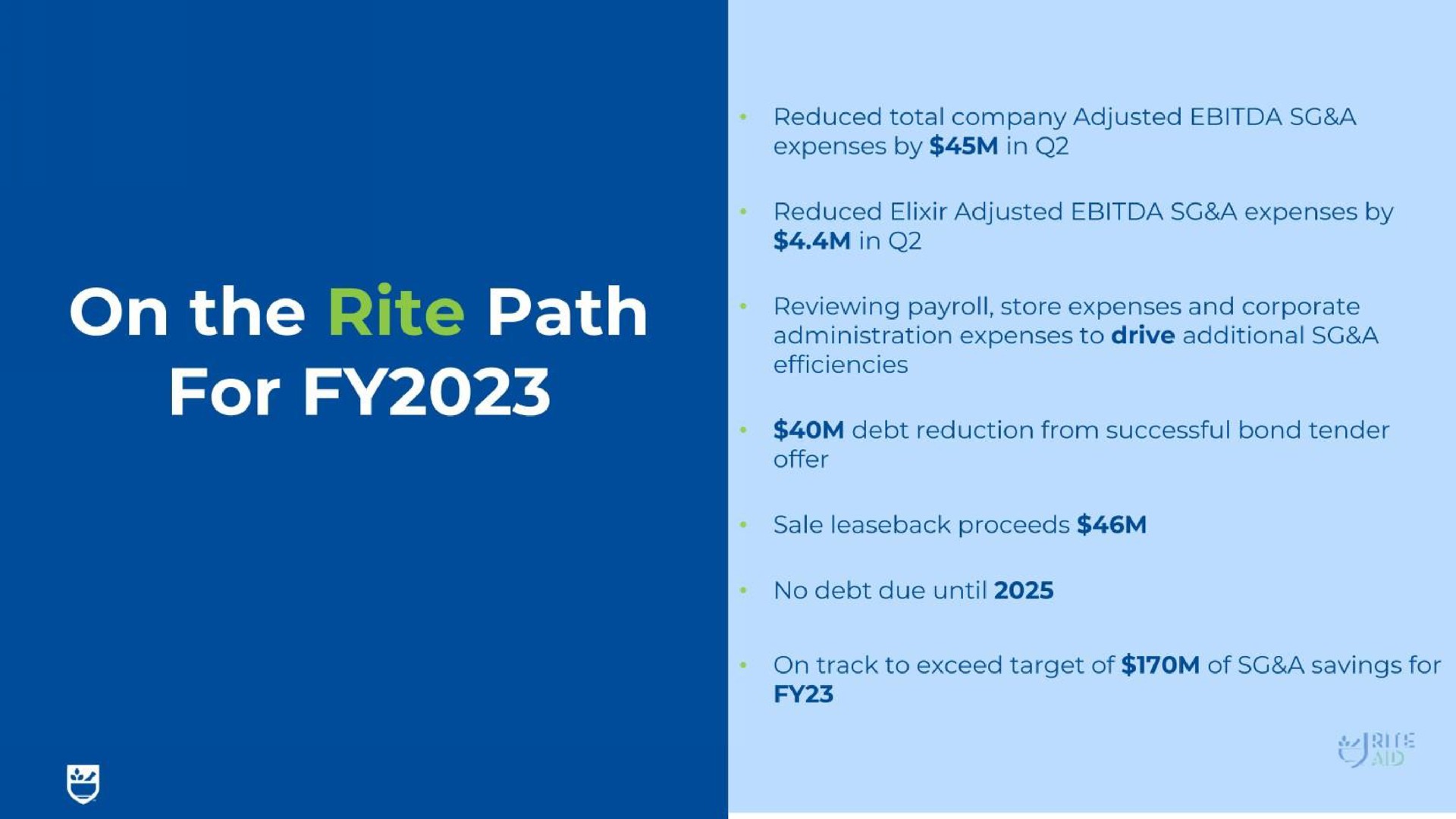 on the rite path for | Rite Aid