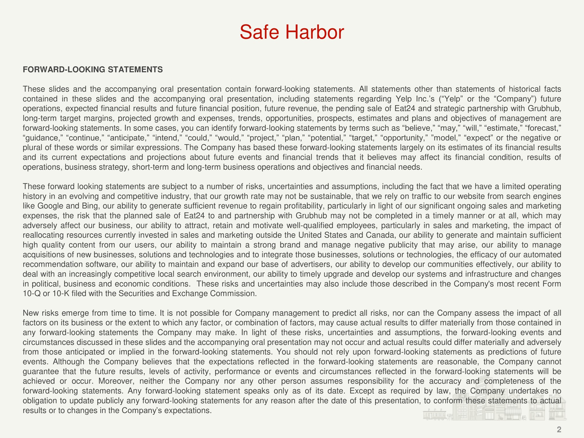 safe harbor | Yelp
