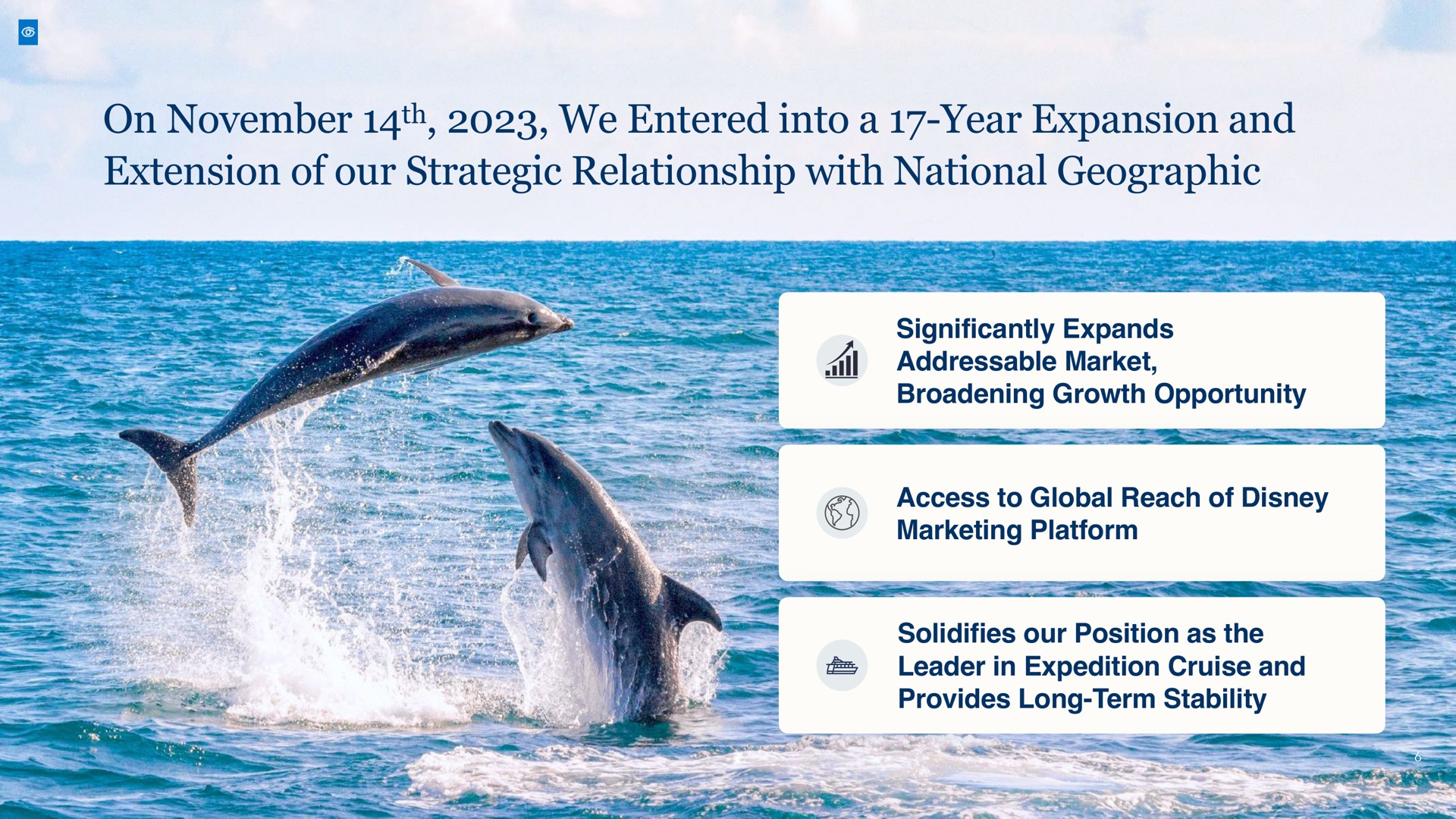 on we entered into a year expansion and extension of our strategic relationship with national geographic market | Lindblad