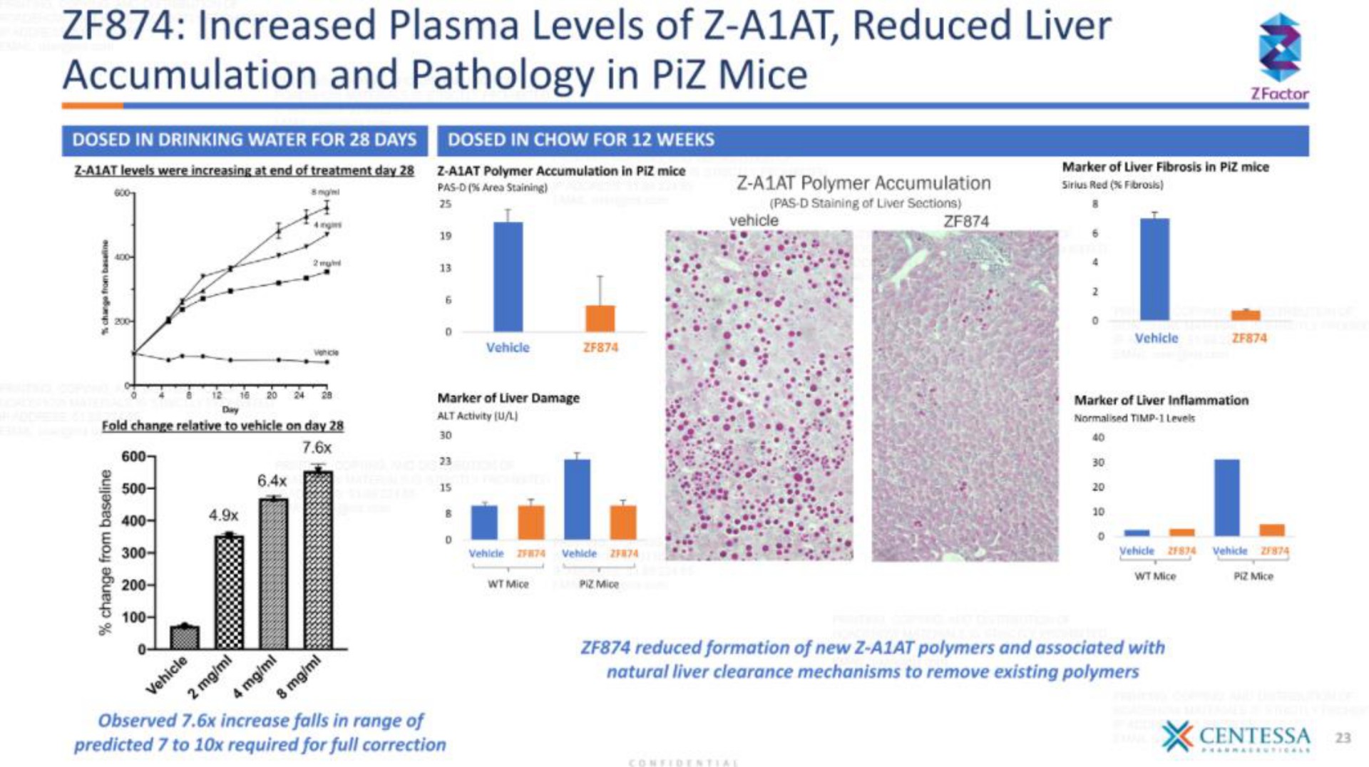 increased plasma levels of a at reduced liver accumulation and pathology in mice i | Centessa