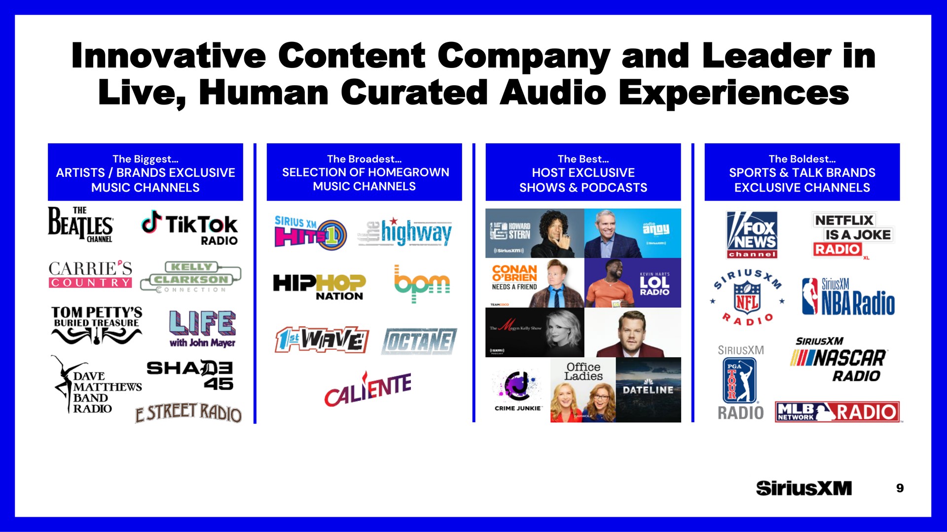 innovative content company and leader in live human audio experiences lee | SiriusXM