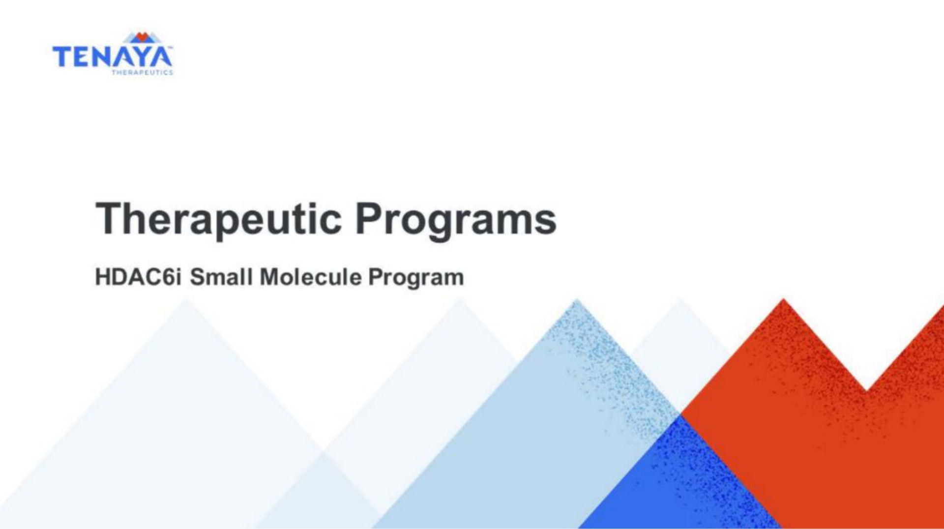 therapeutic programs i small molecule program | Tenaya Therapeutics