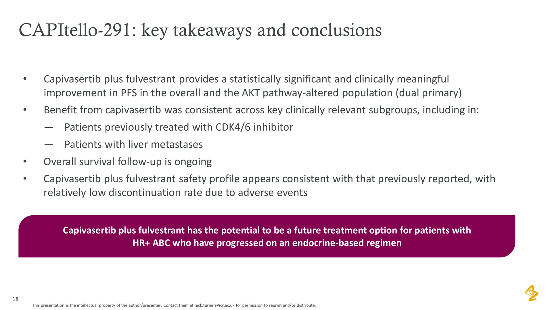 key and conclusions | AstraZeneca