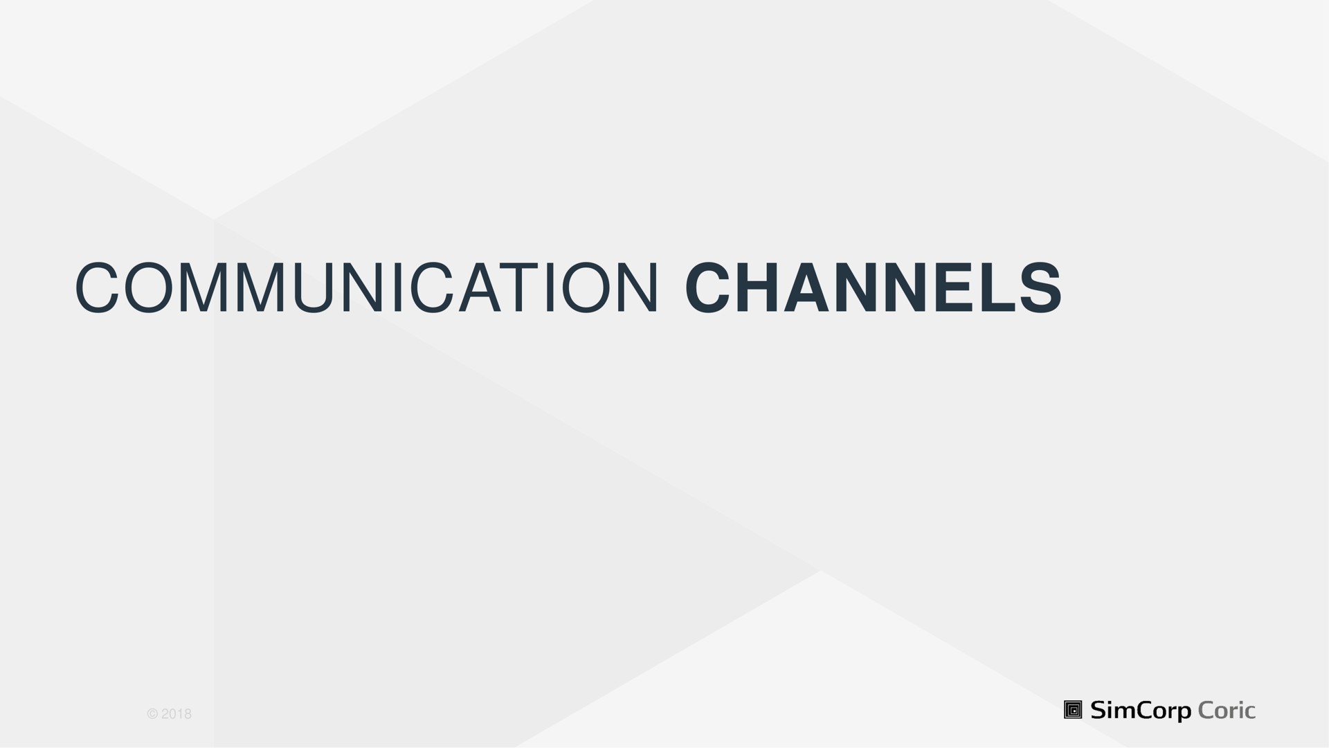 communication channels | SimCorp