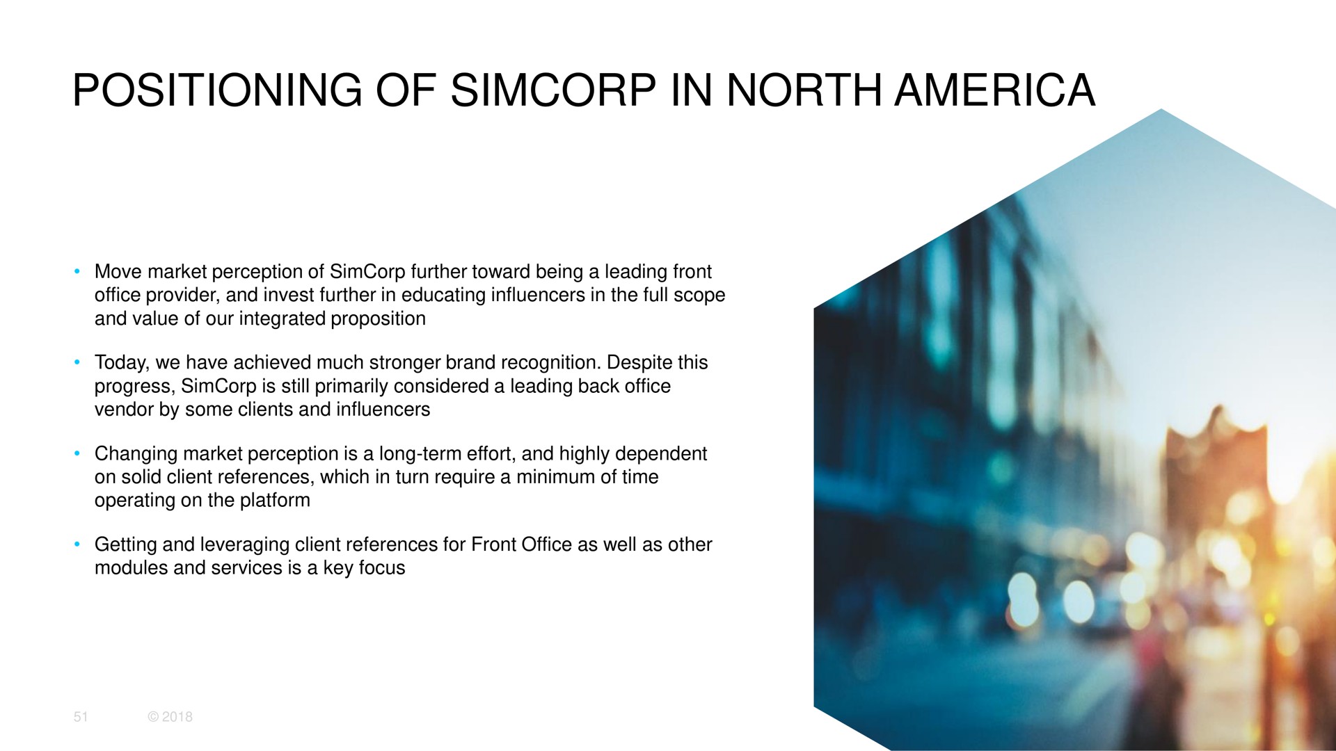 positioning of in north | SimCorp