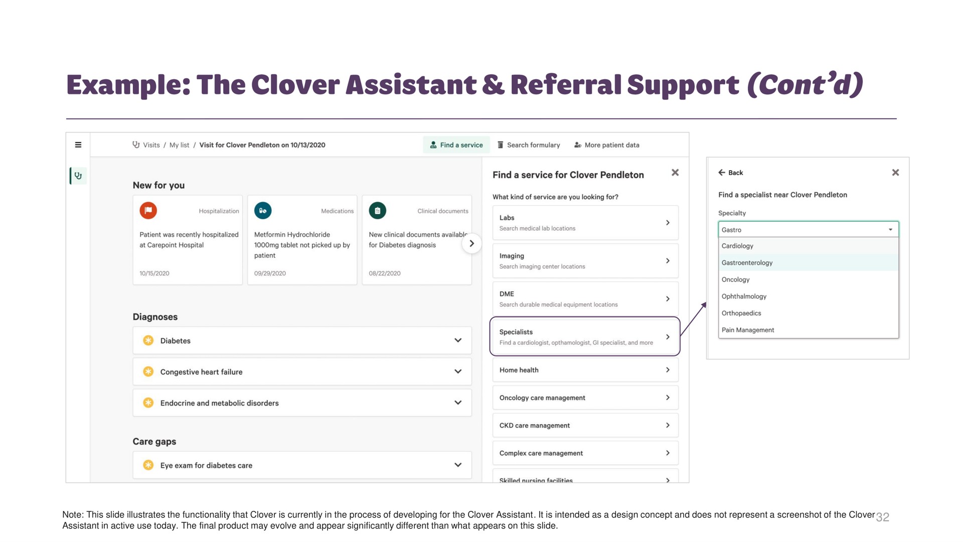 example the clover assistant referral support | Clover Health