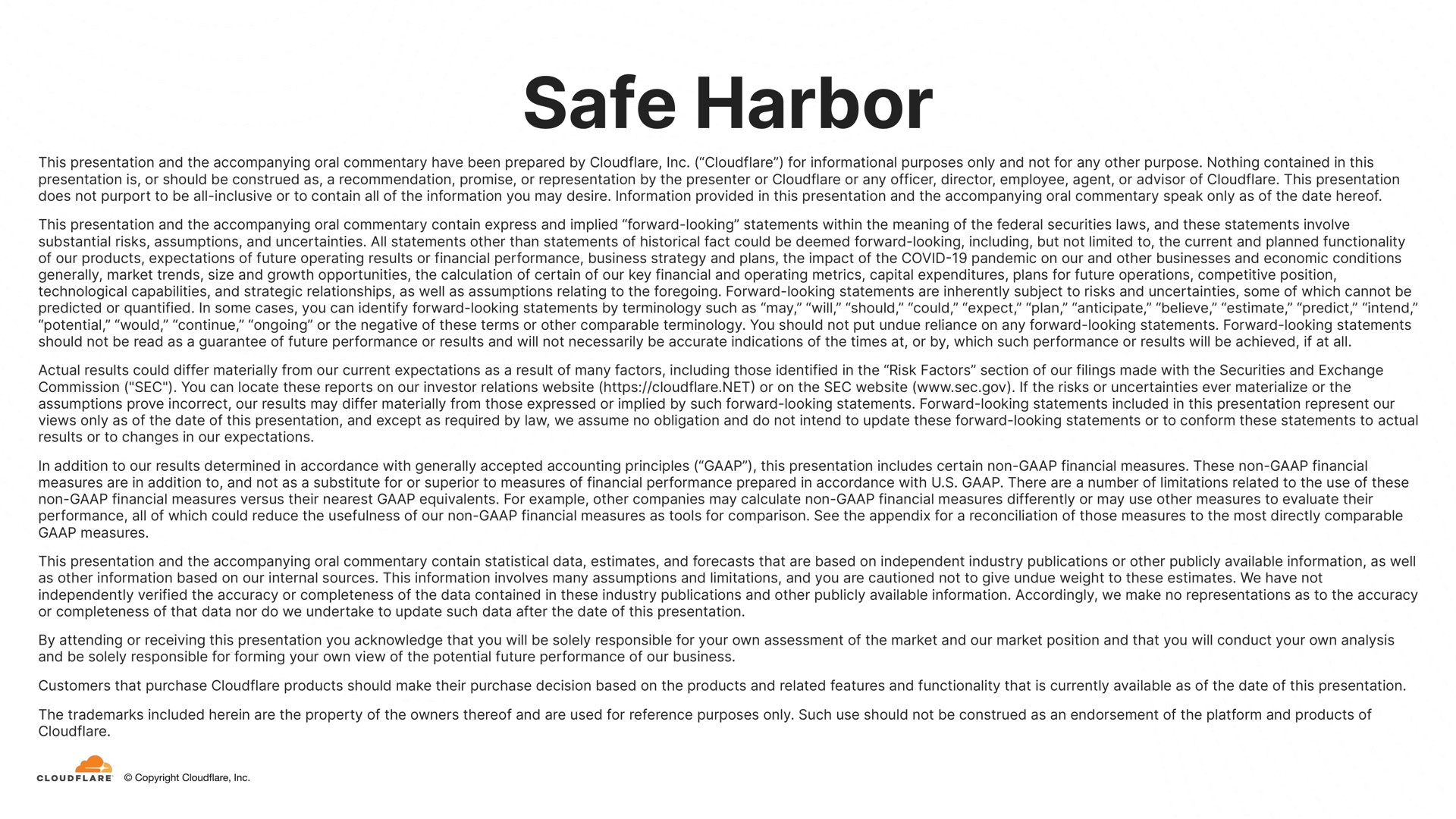 safe harbor | Cloudflare