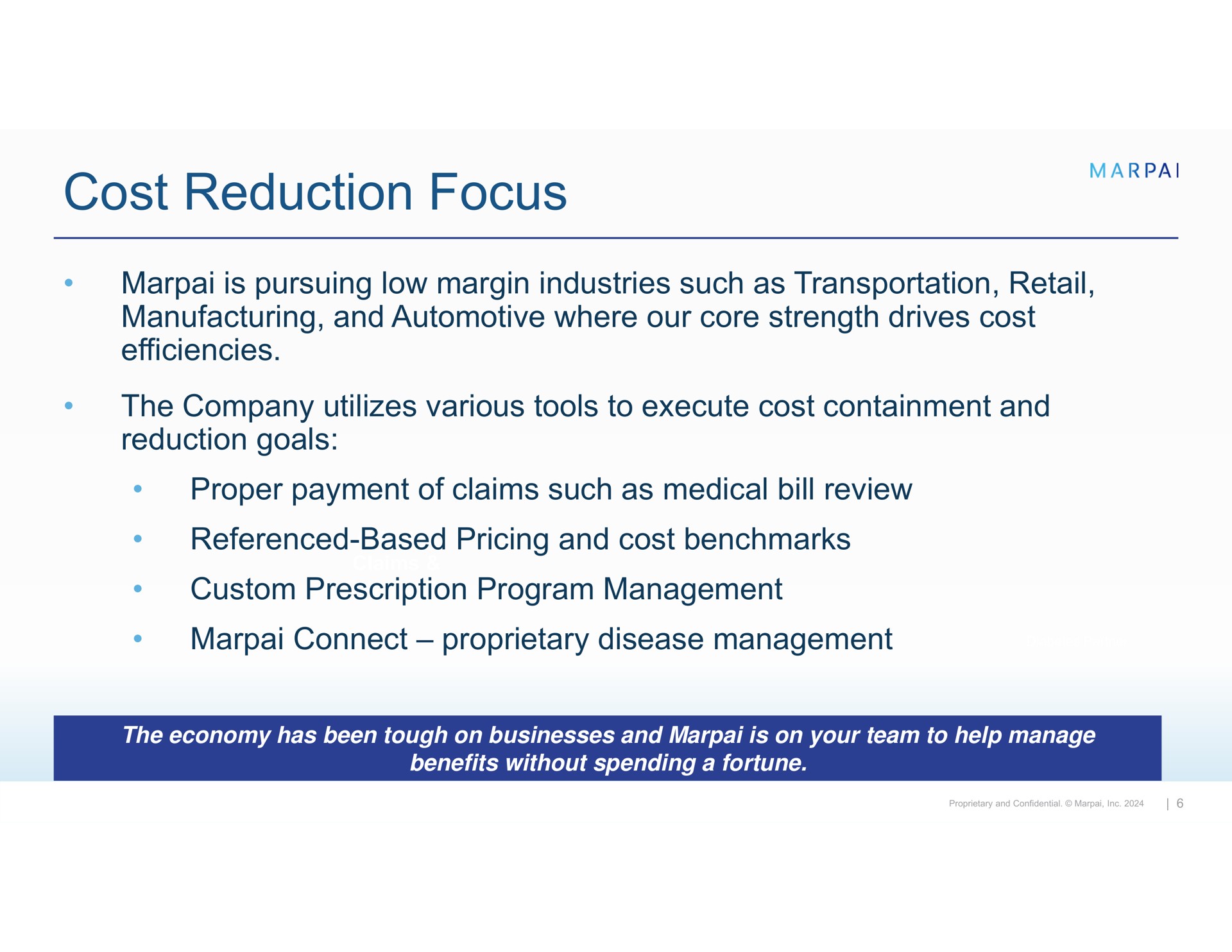 cost reduction focus | Marpai