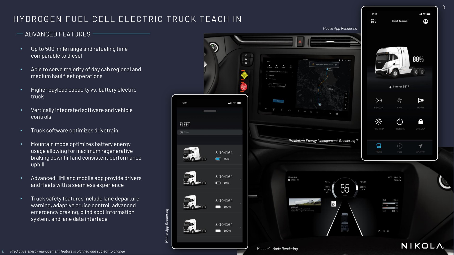 a in hydrogen fuel cell electric truck teach an | Nikola