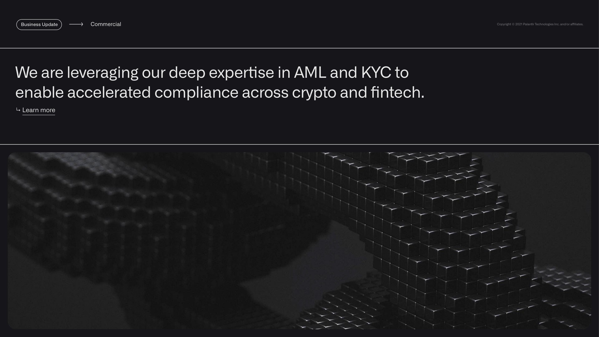commercial we are leveraging our deep in and to enable accelerated compliance across and learn more | Palantir