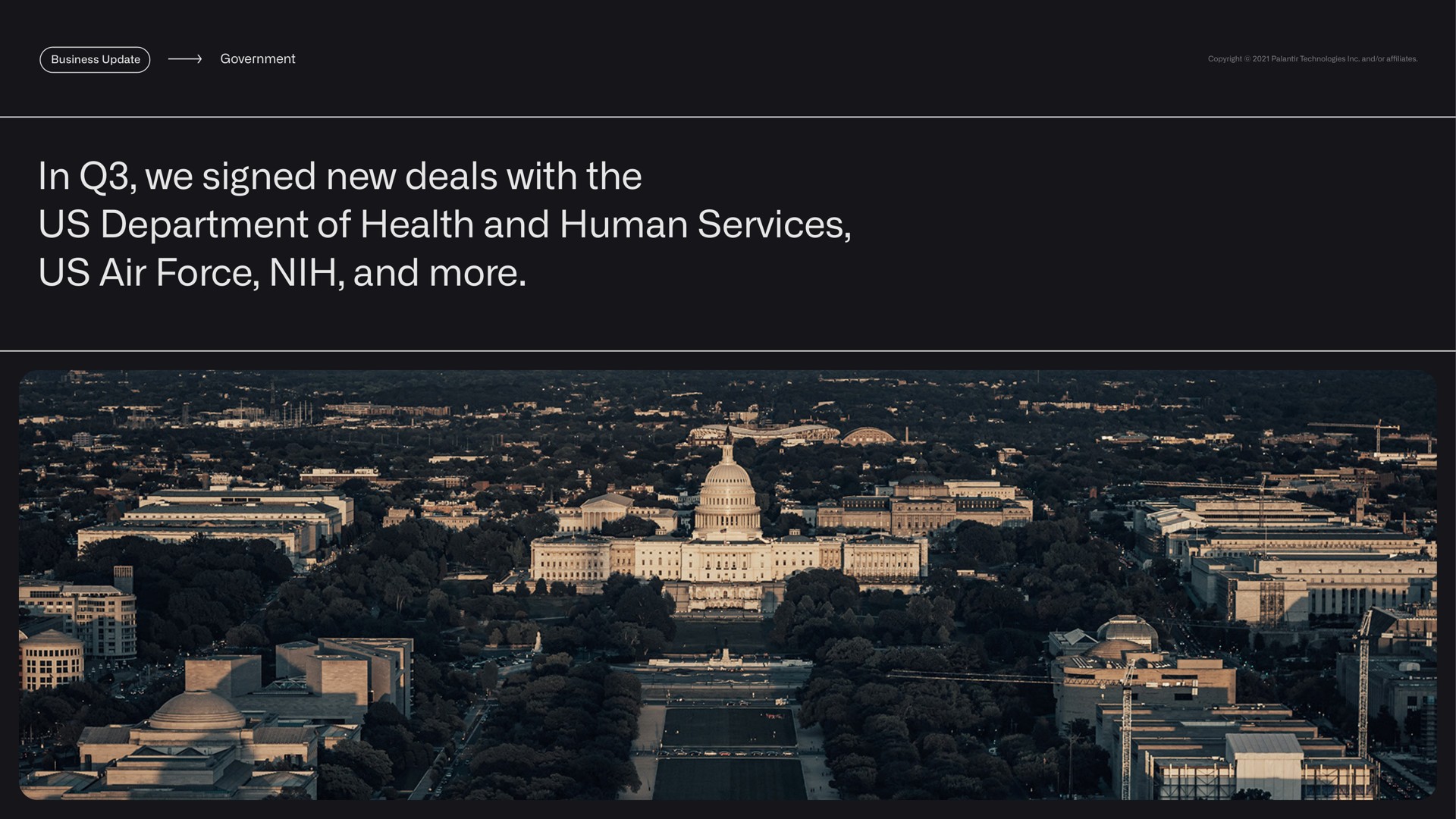 government in we signed new deals with the us department of health and human services us air force and more | Palantir