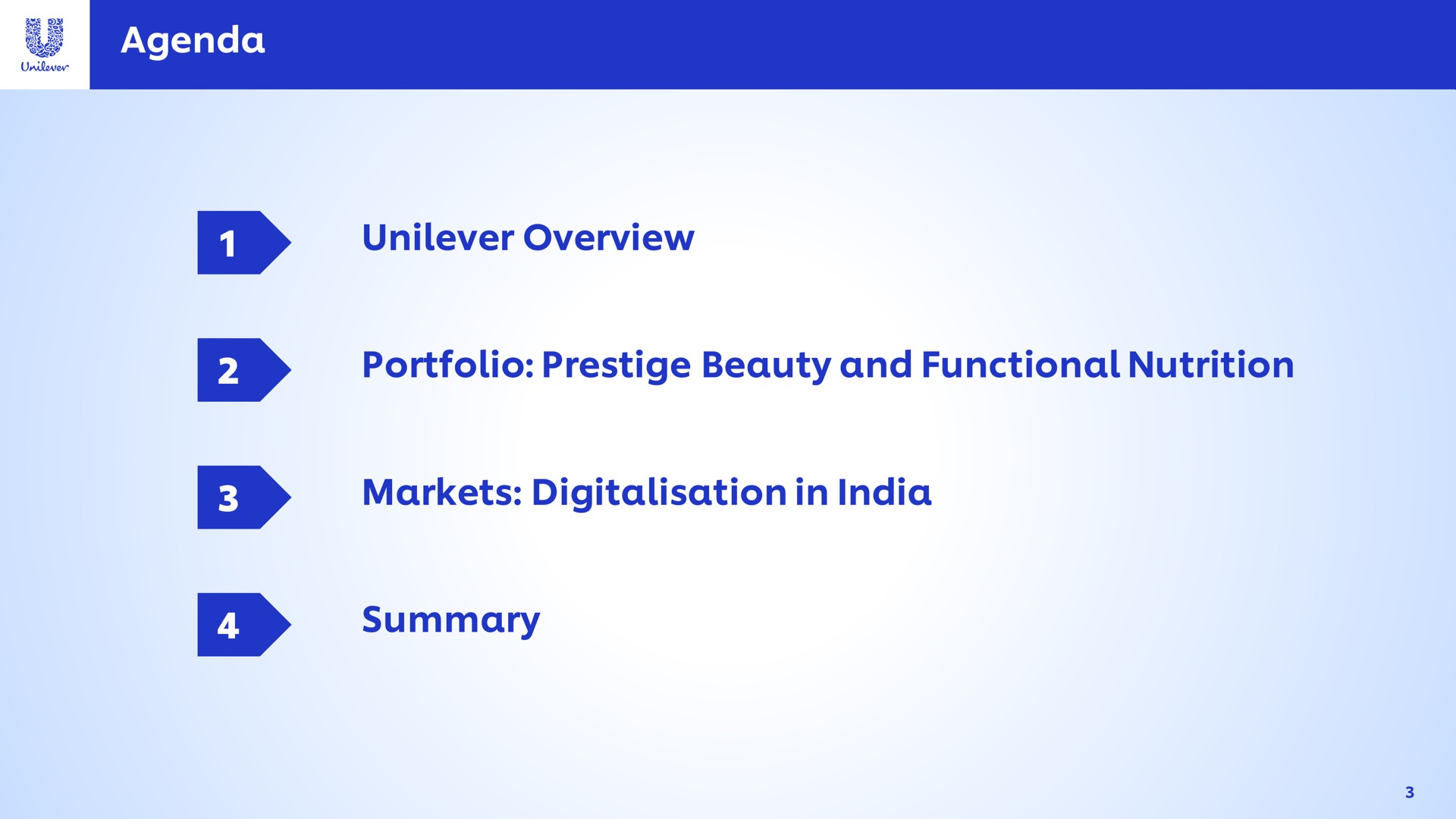 agenda overview portfolio prestige beauty and functional nutrition markets in summary bare | Unilever