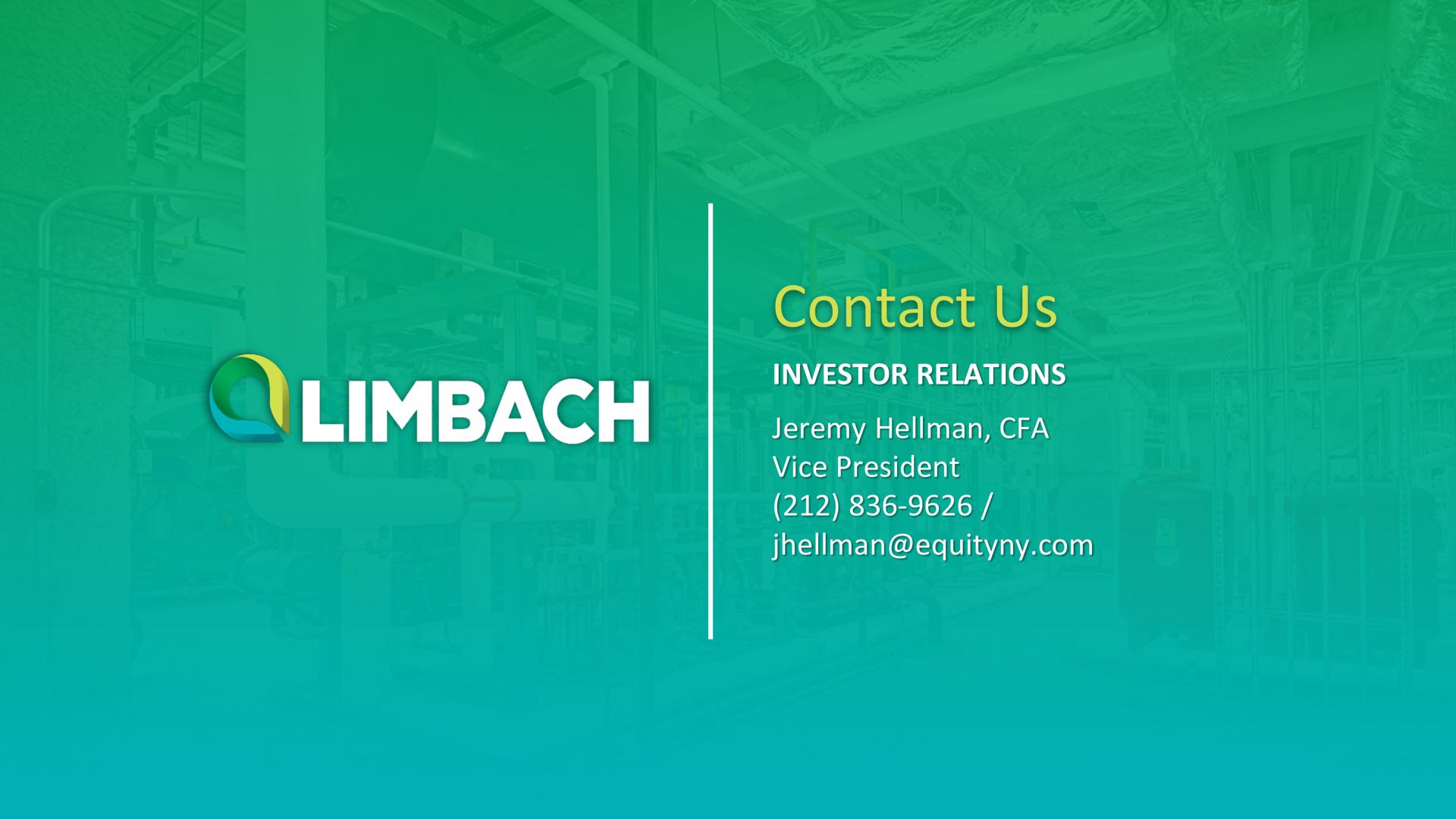 contact us investor relations vice president | Limbach Holdings