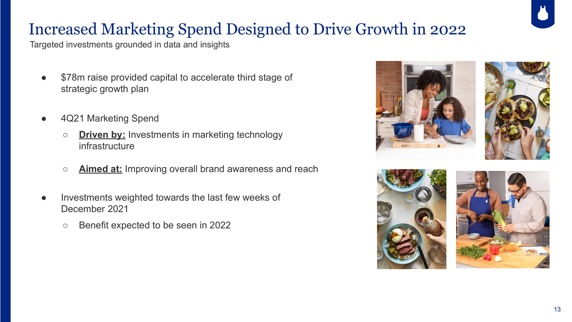 increased marketing spend designed to drive growth in | Blue Apron