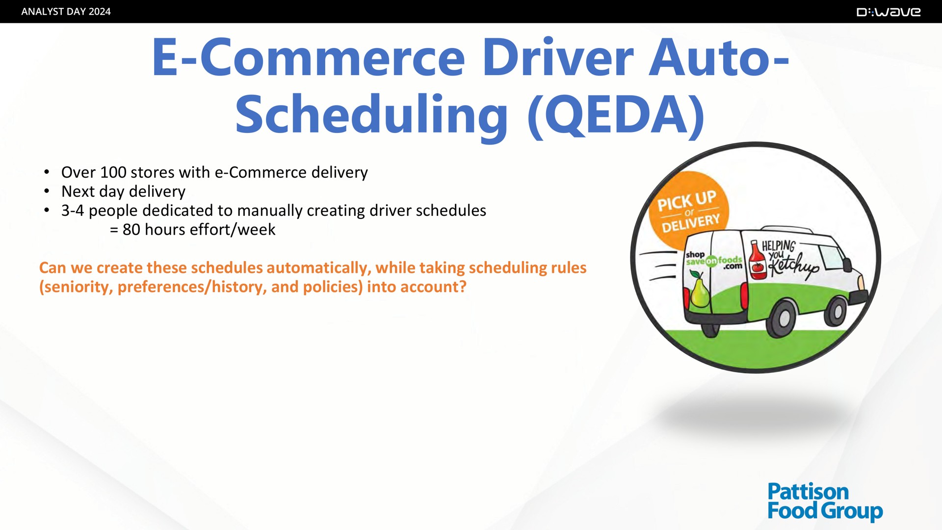 commerce driver auto scheduling | D-Wave
