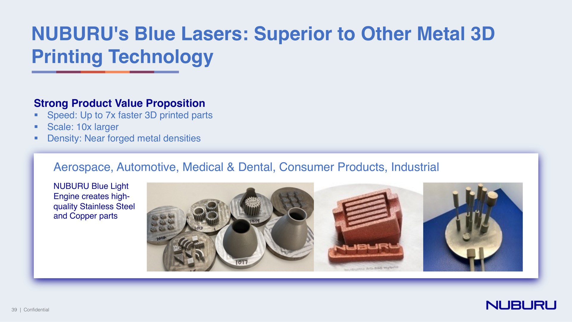 blue lasers superior to other metal printing technology | NUBURU