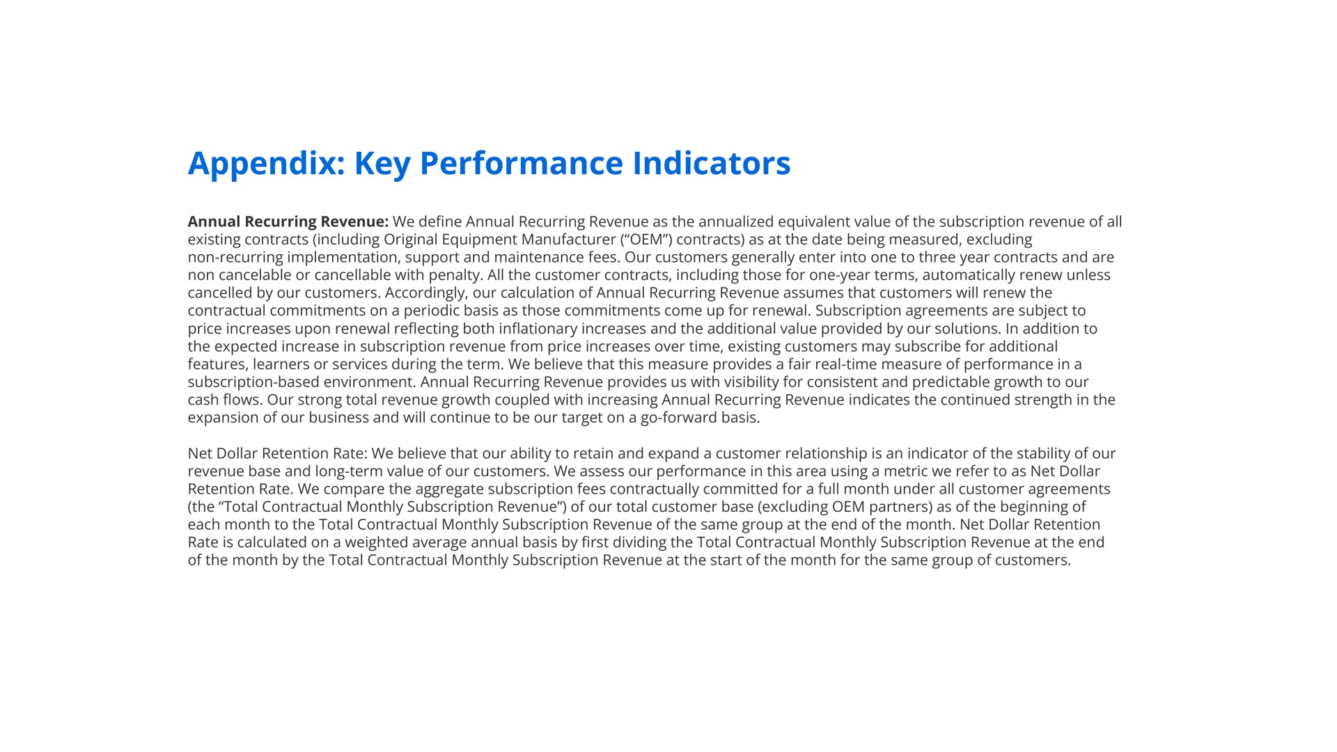 appendix key performance indicators | Docebo