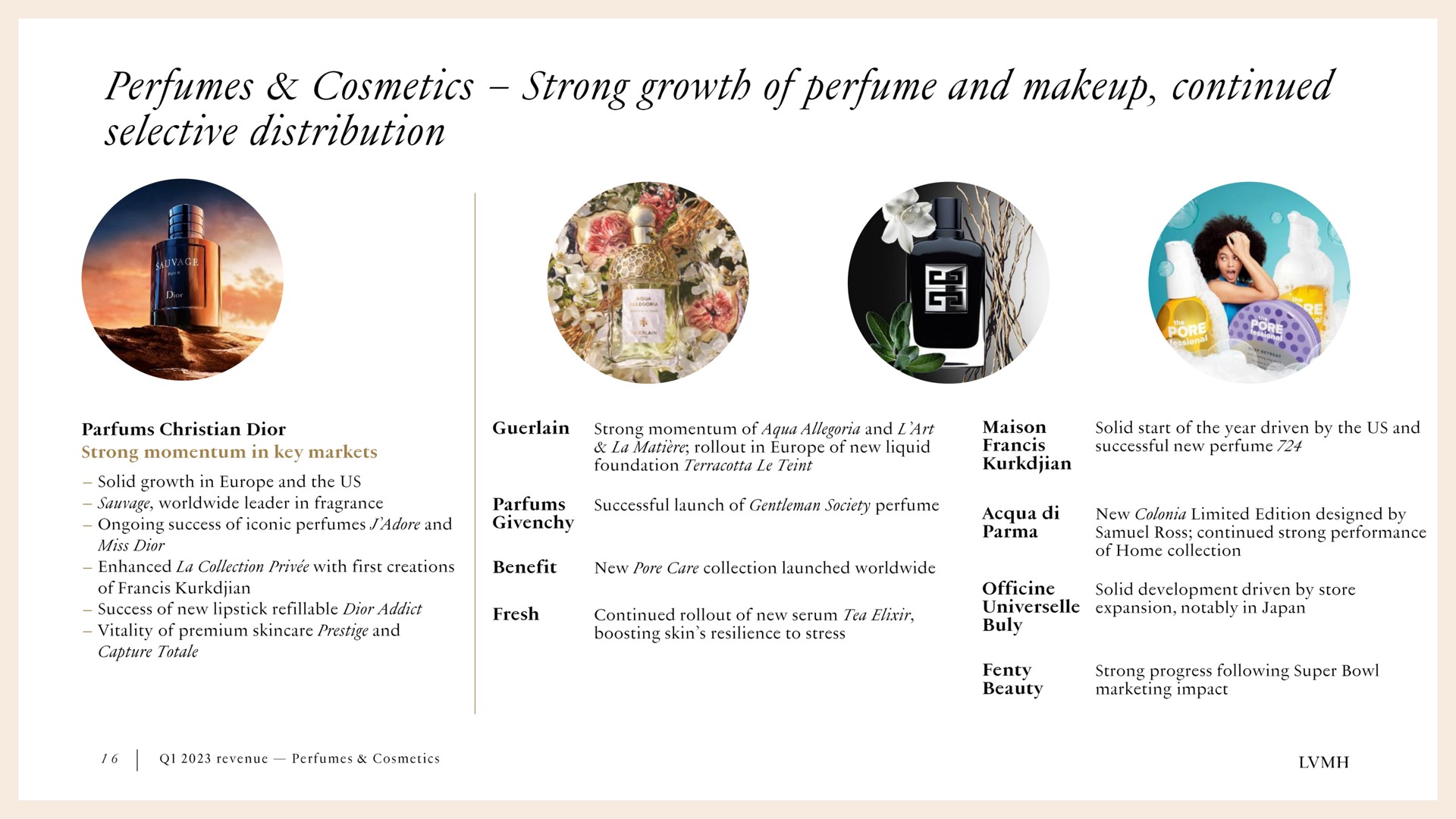 perfumes cosmetics strong growth of perfume and continued selective distribution | LVMH