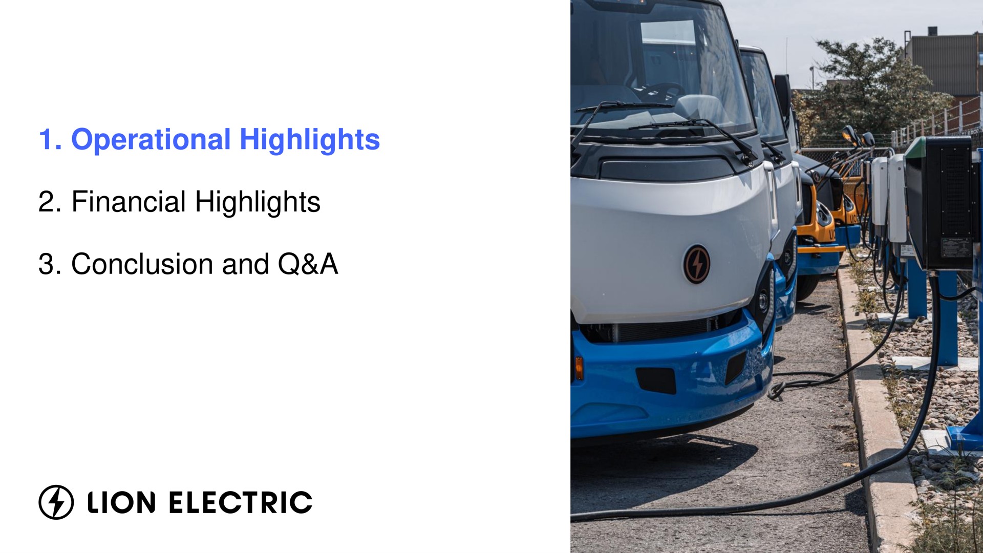 operational highlights financial highlights conclusion and a lion electric | Lion Electric